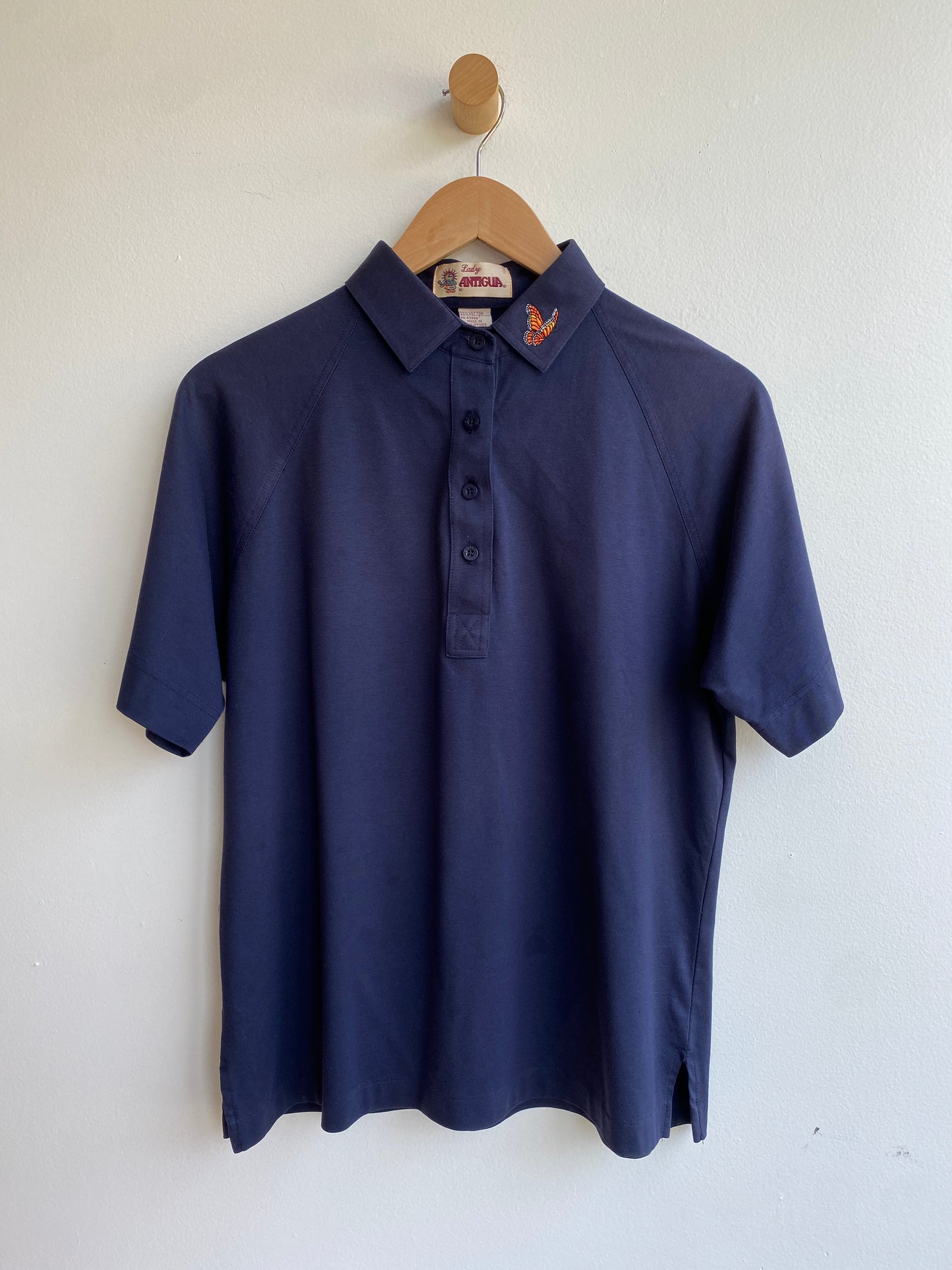 Butterfly collar navy polo SS1-2