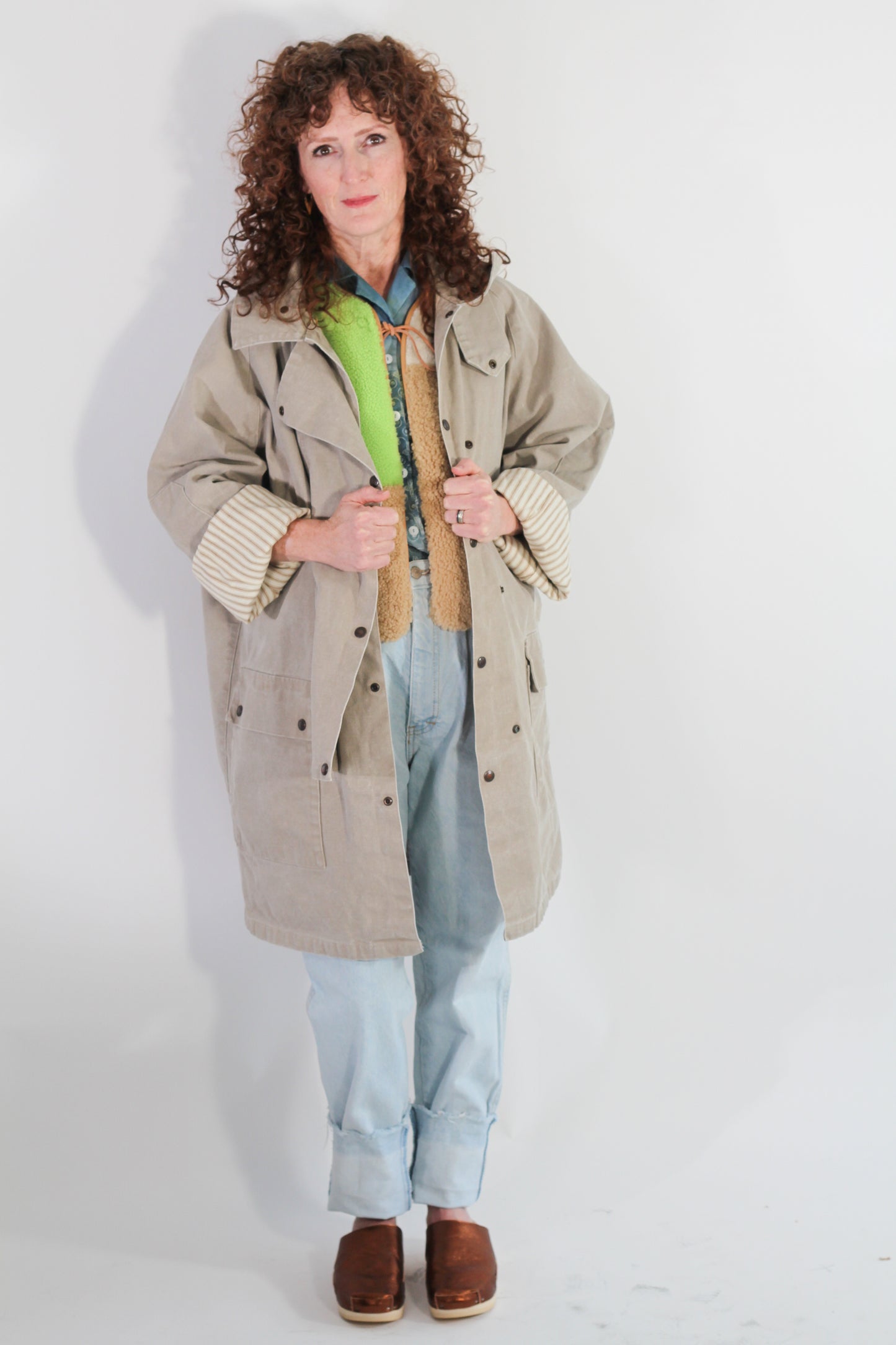 rosa mosa sherling patchwork vest