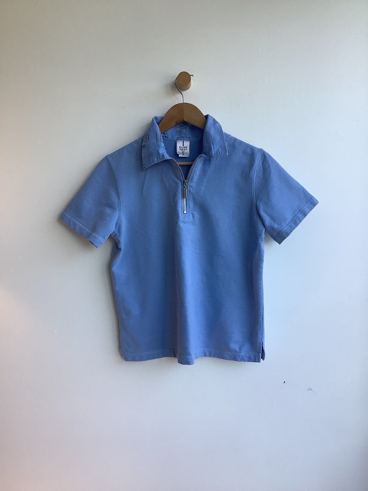 Blue half-zip polo shirt SS1-2