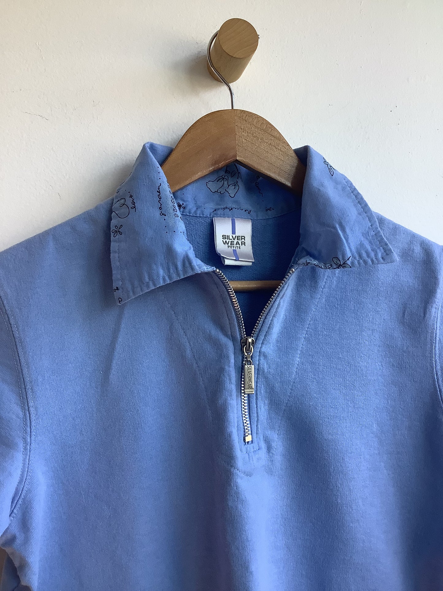 Blue half-zip polo shirt SS1-2