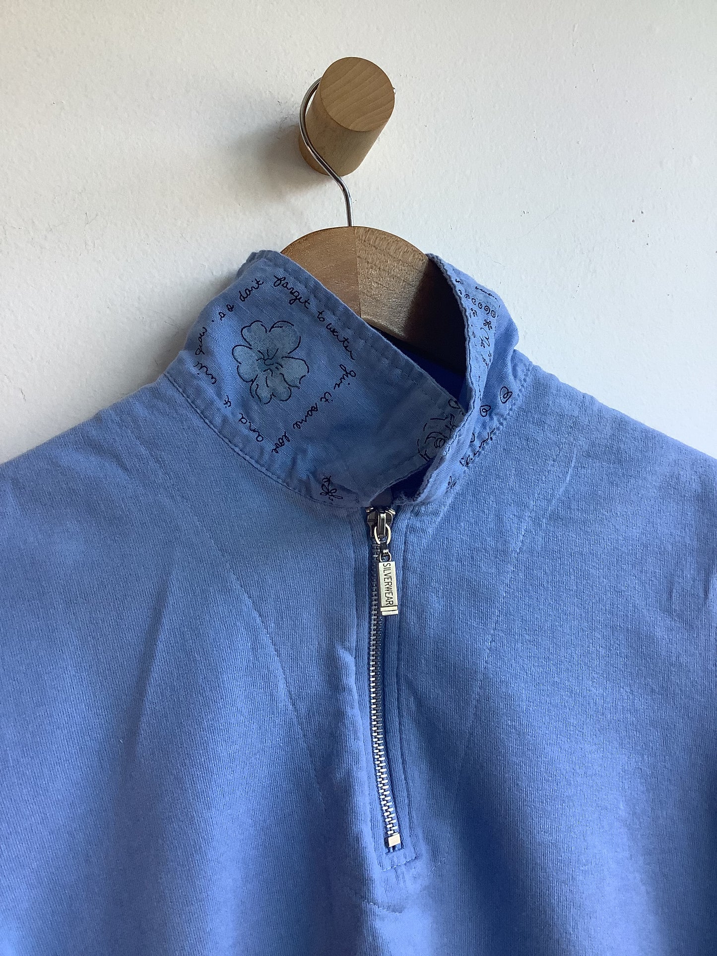 Blue half-zip polo shirt SS1-2