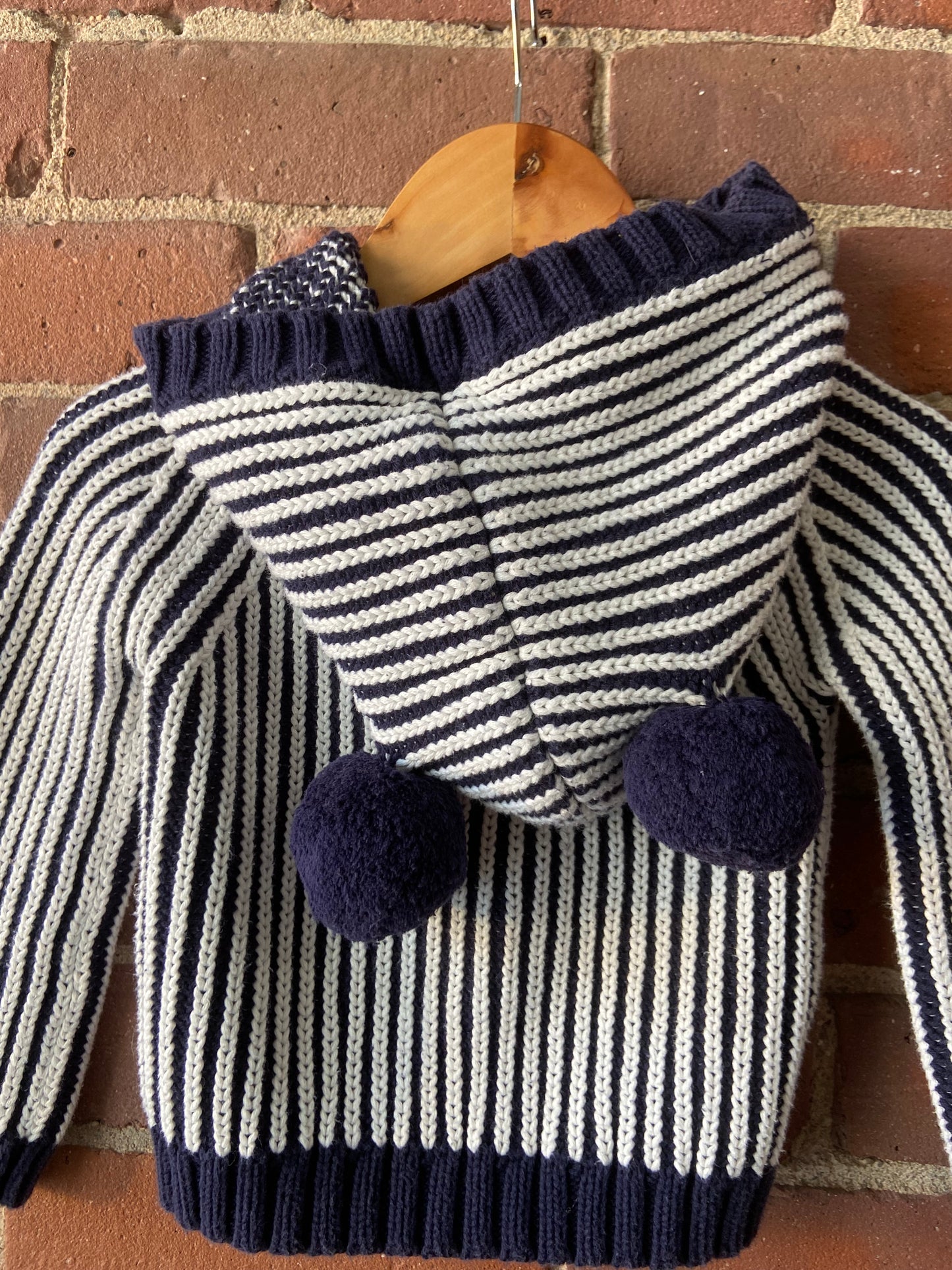 Little. Ones striped toggle sweater sz 12-18mo (2,11)