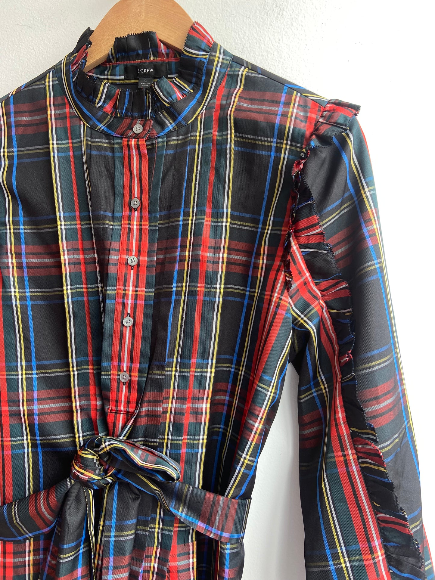 Plaid Tunic Dress with Buttons SS1-2
