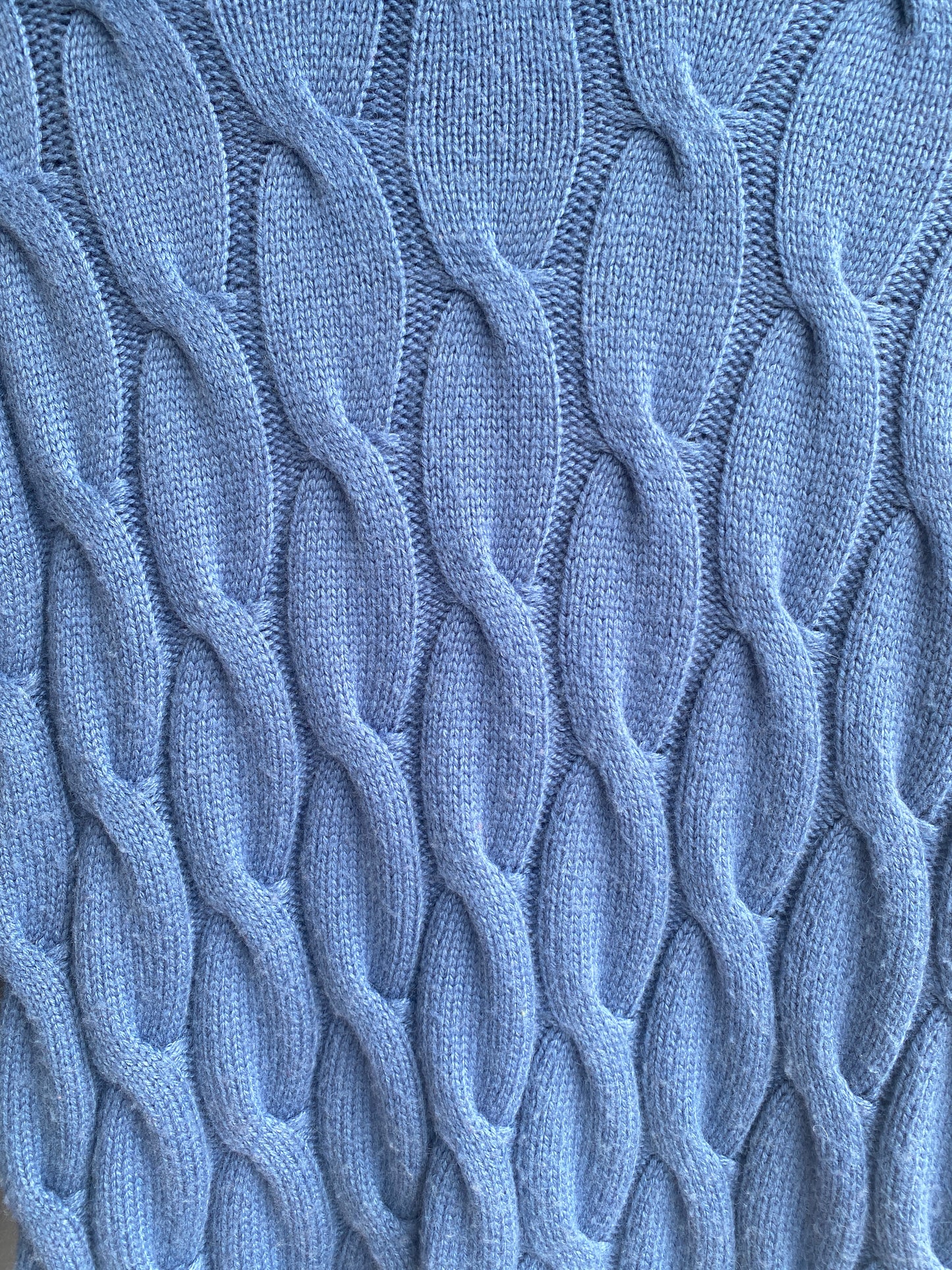Blue knit turtleneck sweater SS2