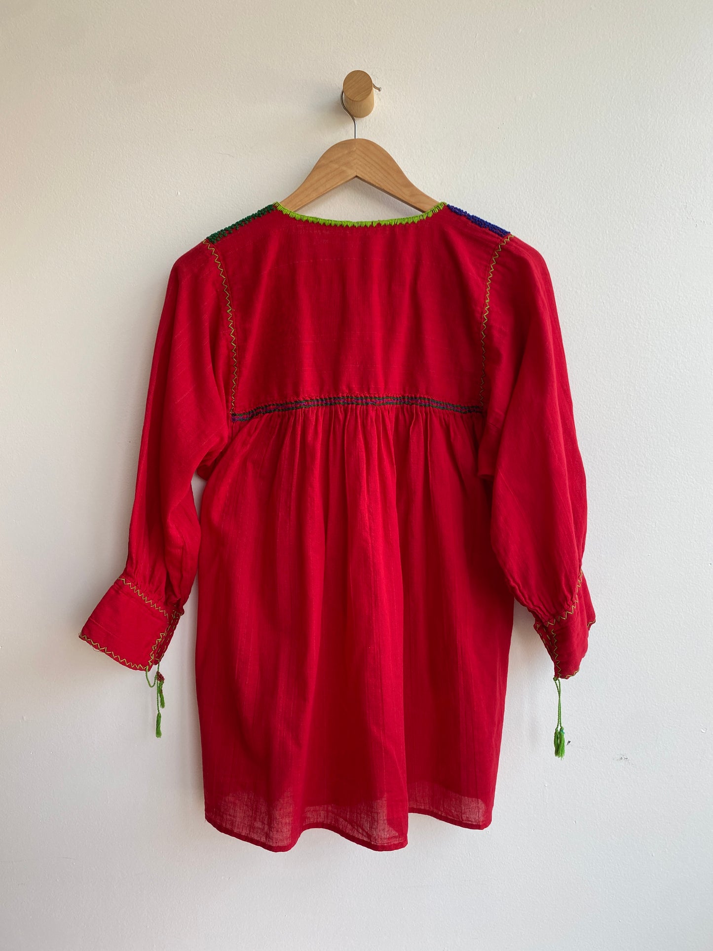 Red embroidered top SS1-2