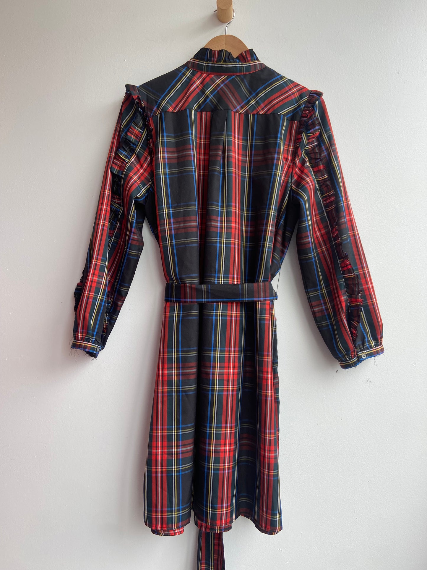 Plaid Tunic Dress with Buttons SS1-2