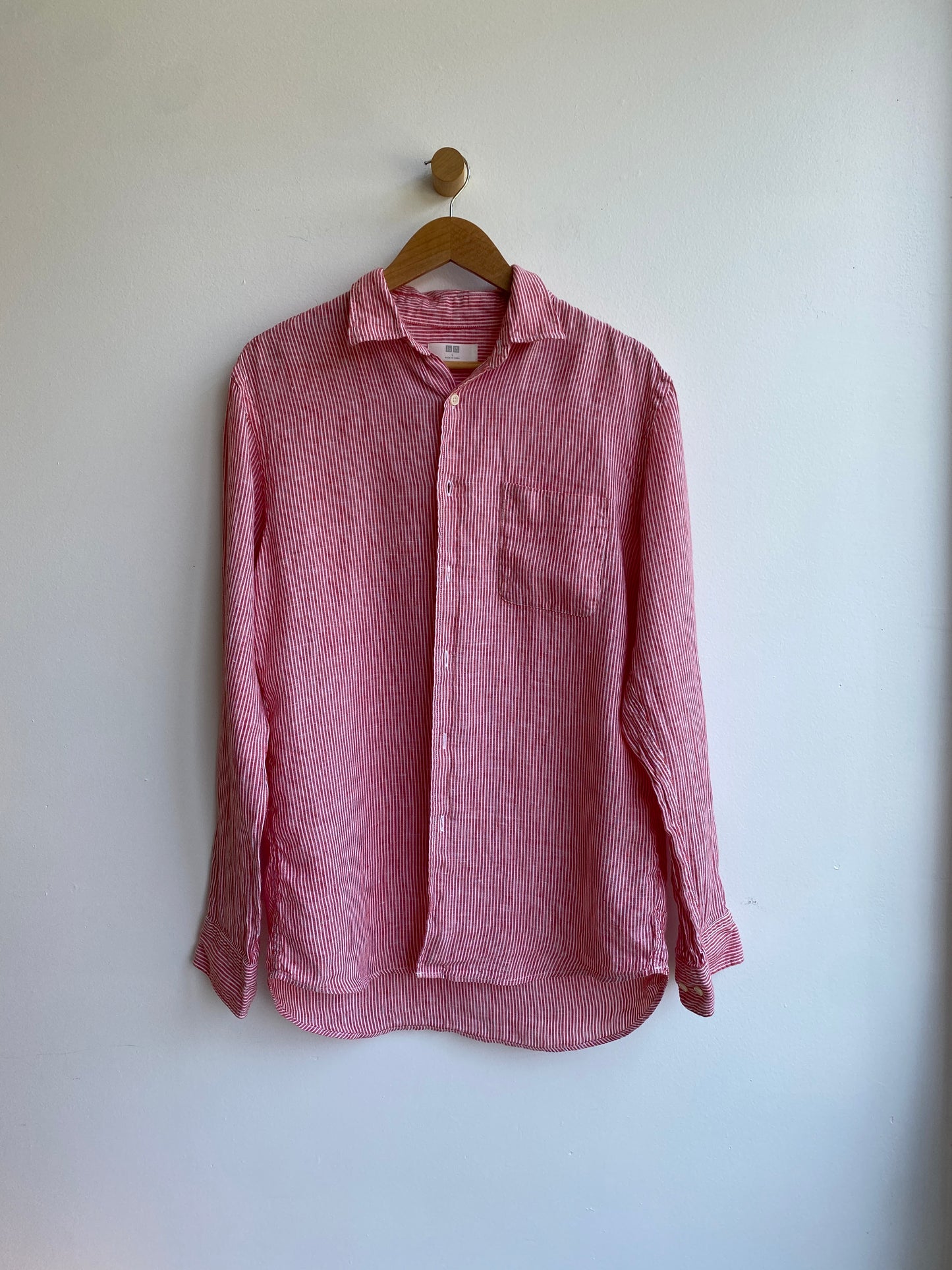 Red and white seersucker shirt SS2-3