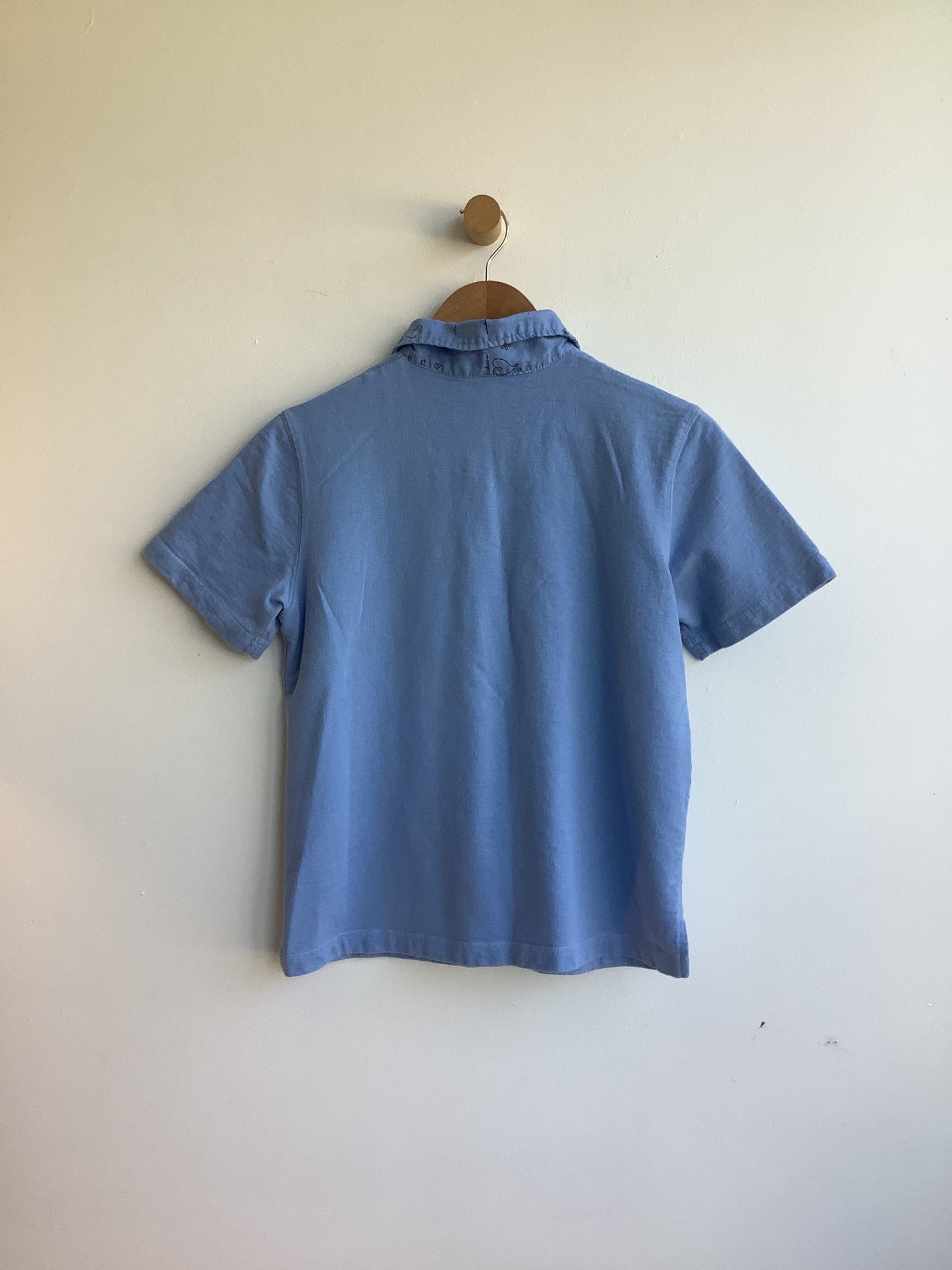 Blue half-zip polo shirt SS1-2