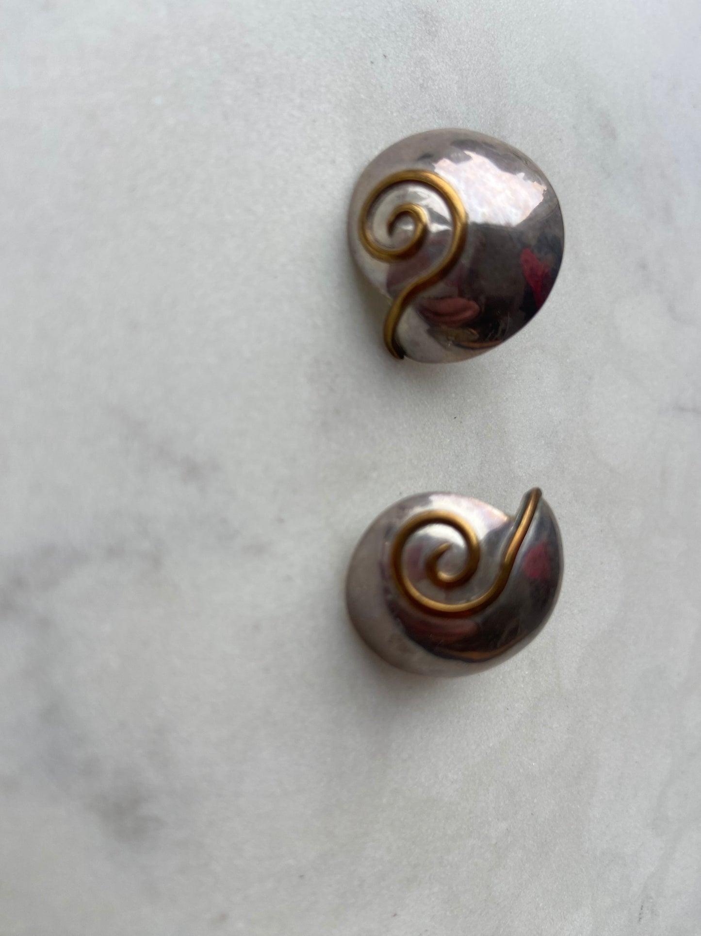 Silver spiral earrings