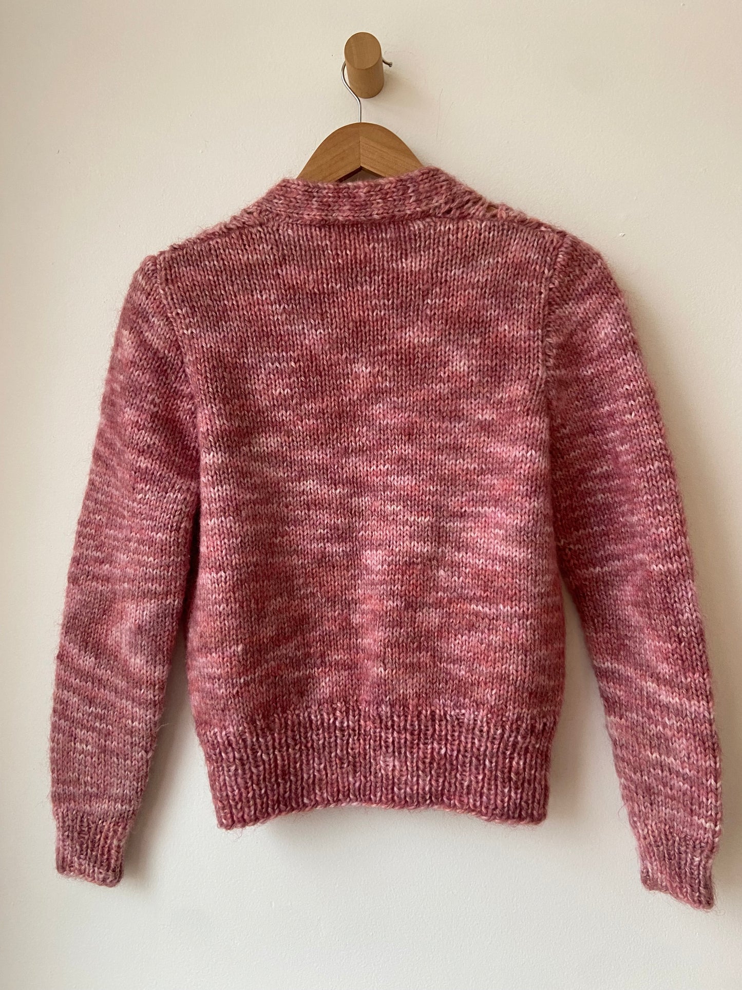 Pink wool cardigan SS 1
