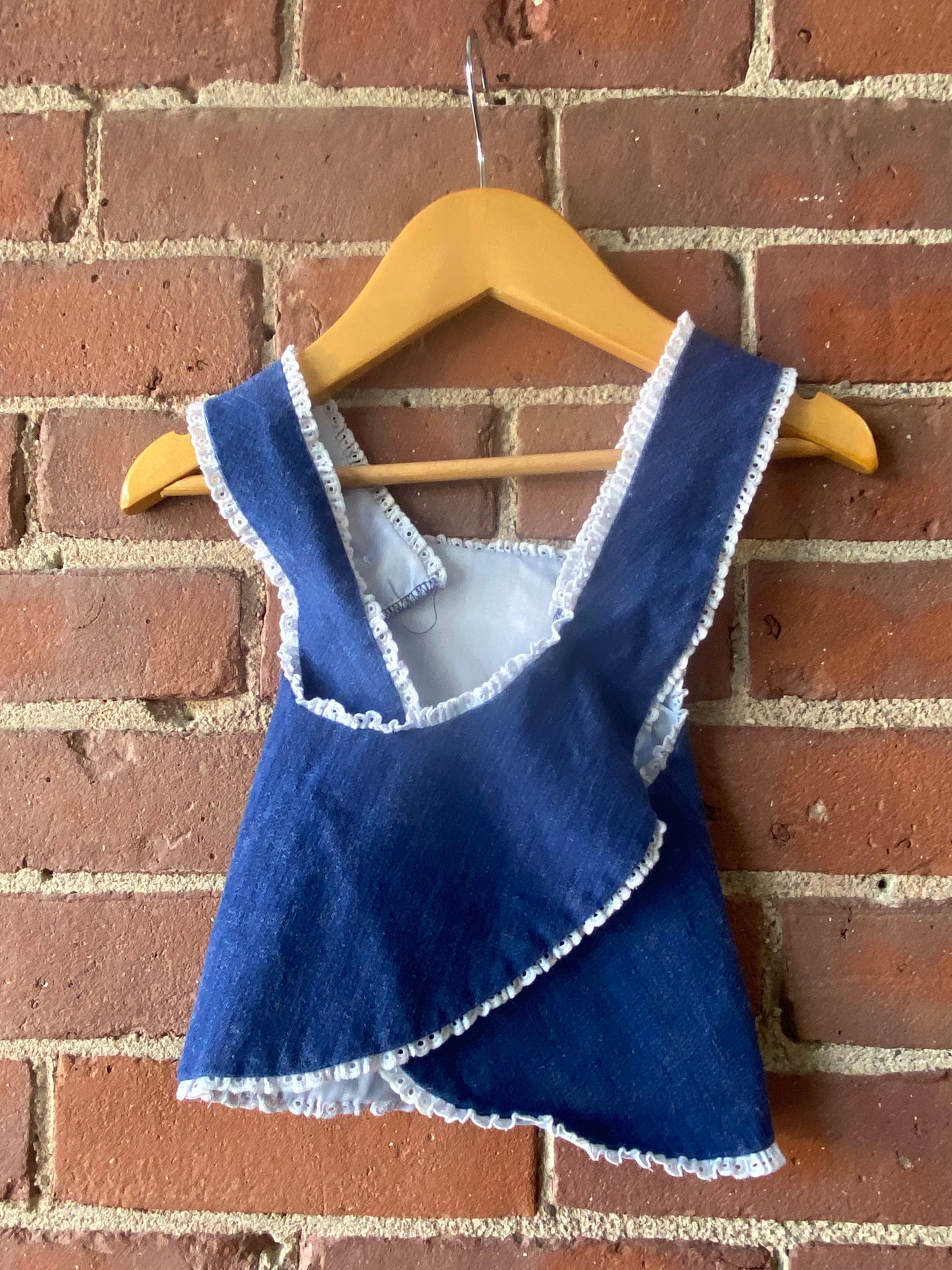 Little. Ones blue jean baby top sz 6mo (4,5)