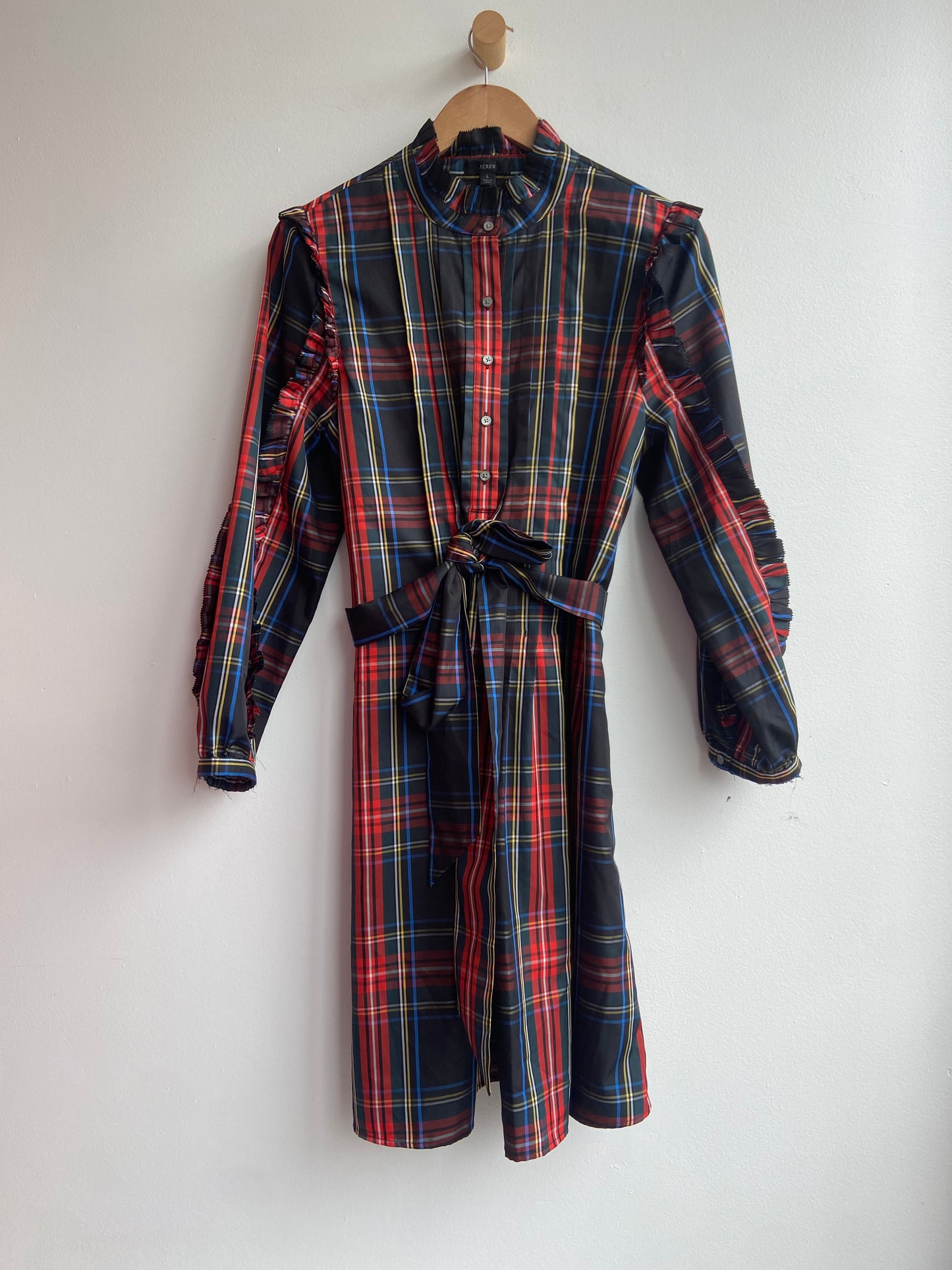 Plaid Tunic Dress with Buttons SS1-2