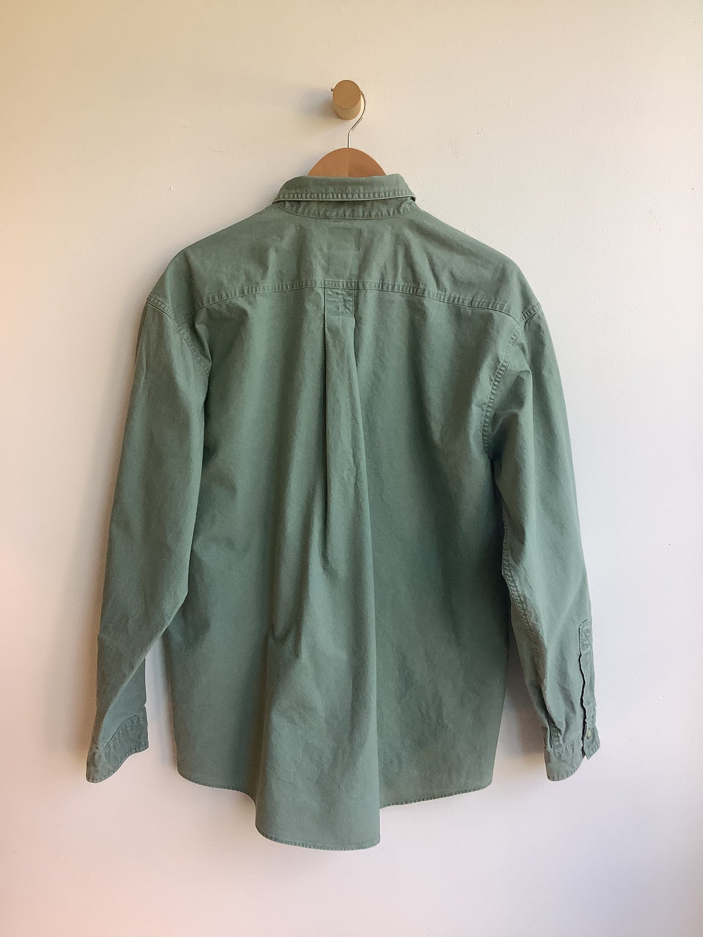 Sage green L.L. Bean button-up SS2-3