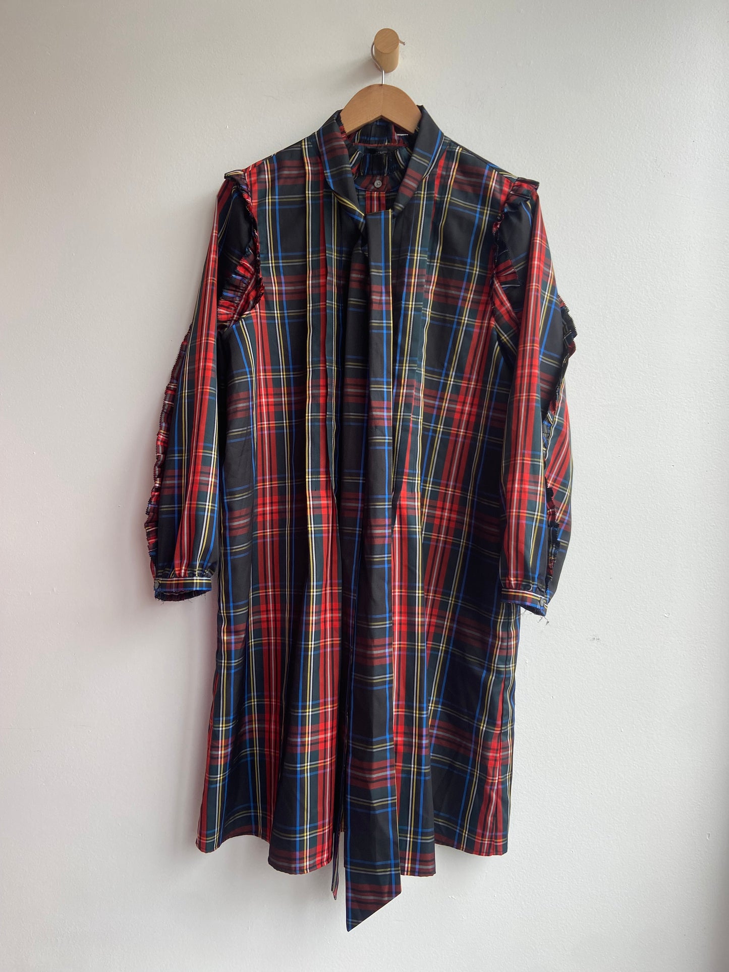 Plaid Tunic Dress with Buttons SS1-2