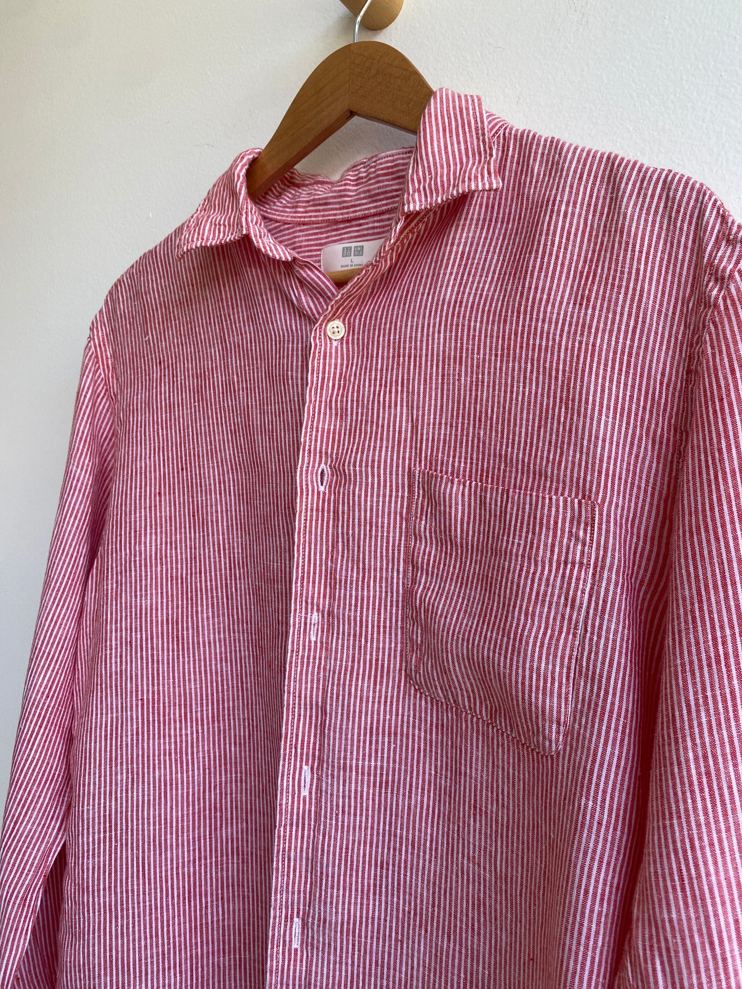 Red and white seersucker shirt SS2-3