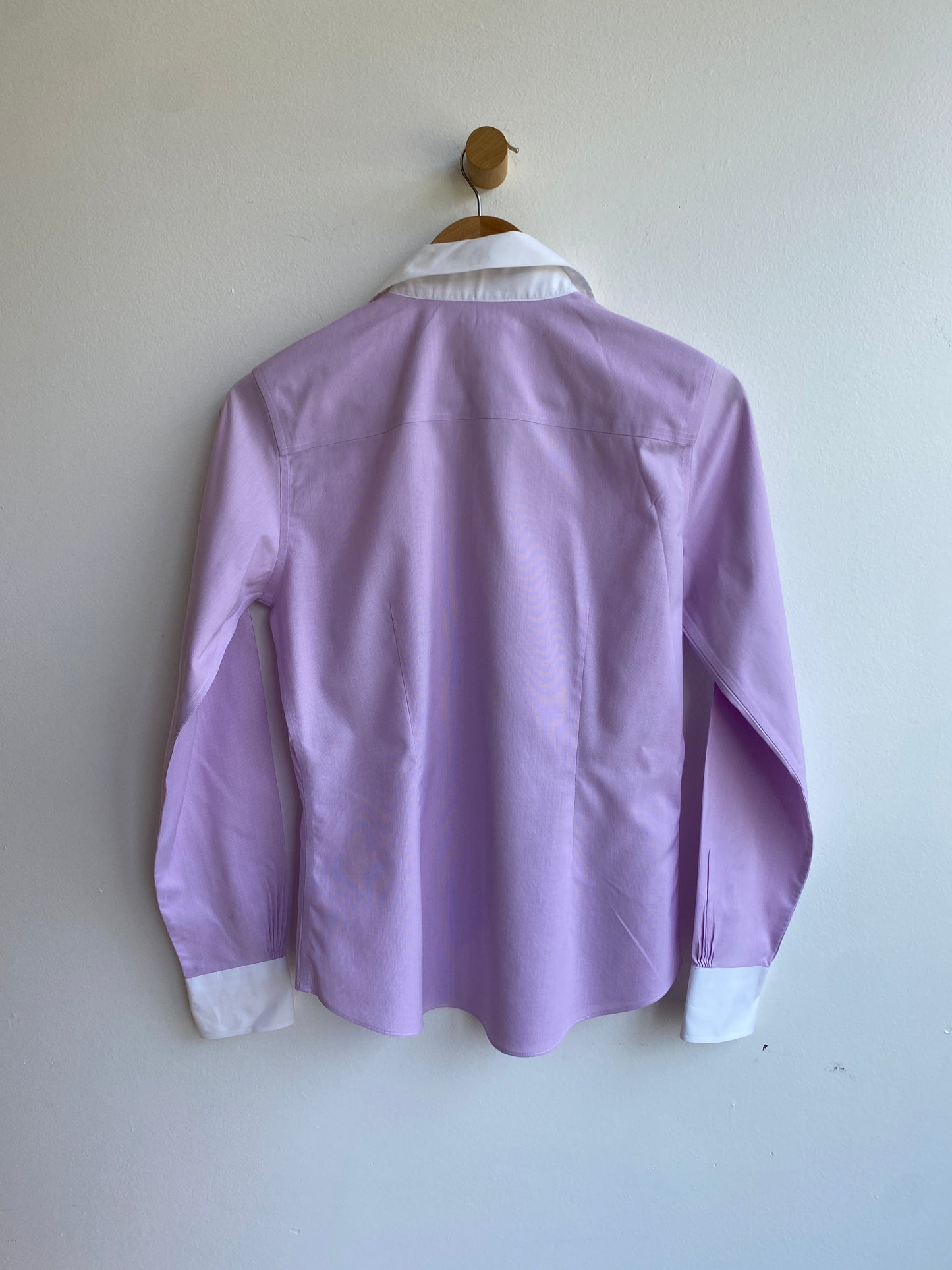 Lilac and white Brooks Brothers blouse SS1