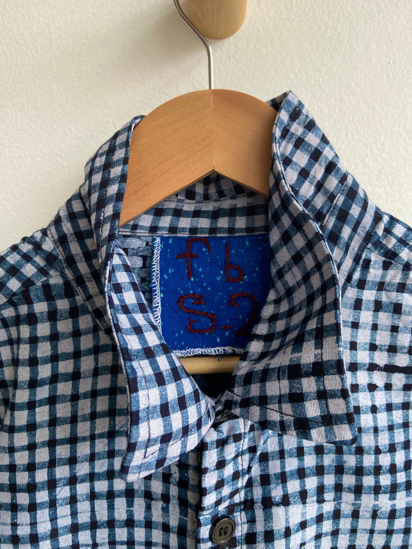 Marked down from $85: Fahari Bazaar Sudi blue checked Shirt SS 1 & 3