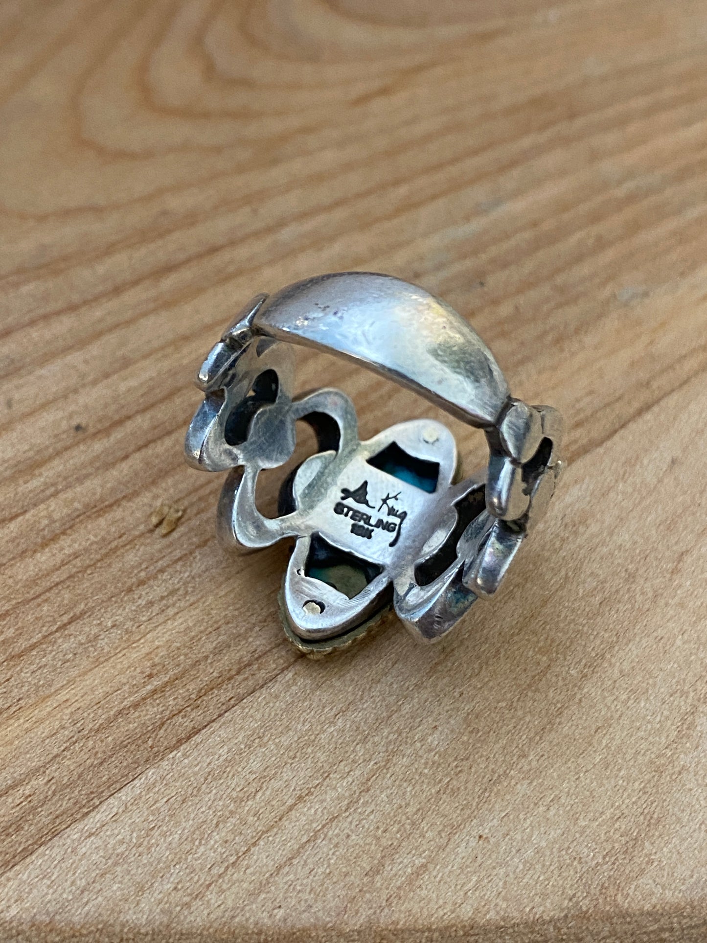 Silver dots and loops ring