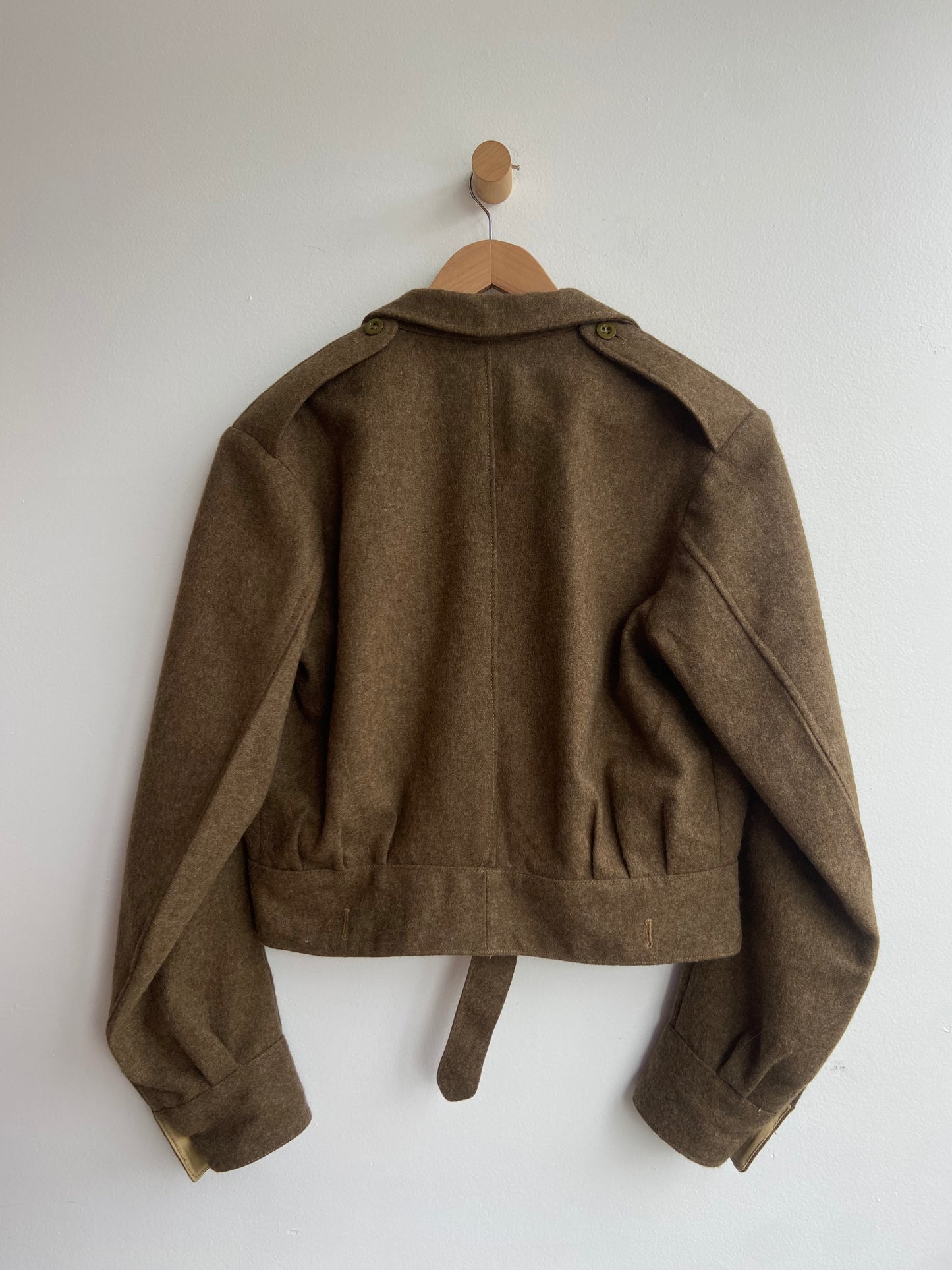 Vintage army green wool bomber jacket SS 1-2