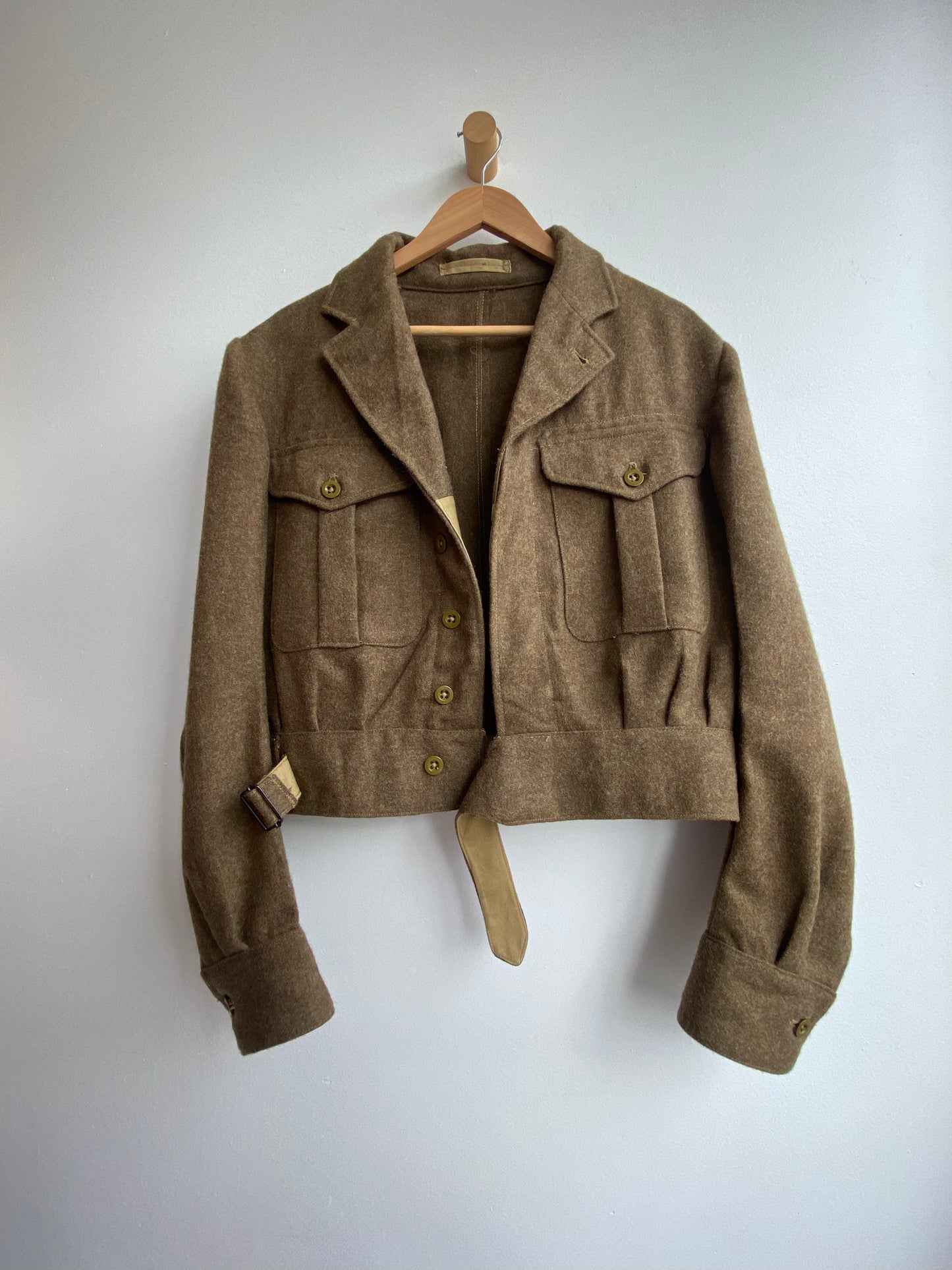 Vintage army green wool bomber jacket SS 1-2
