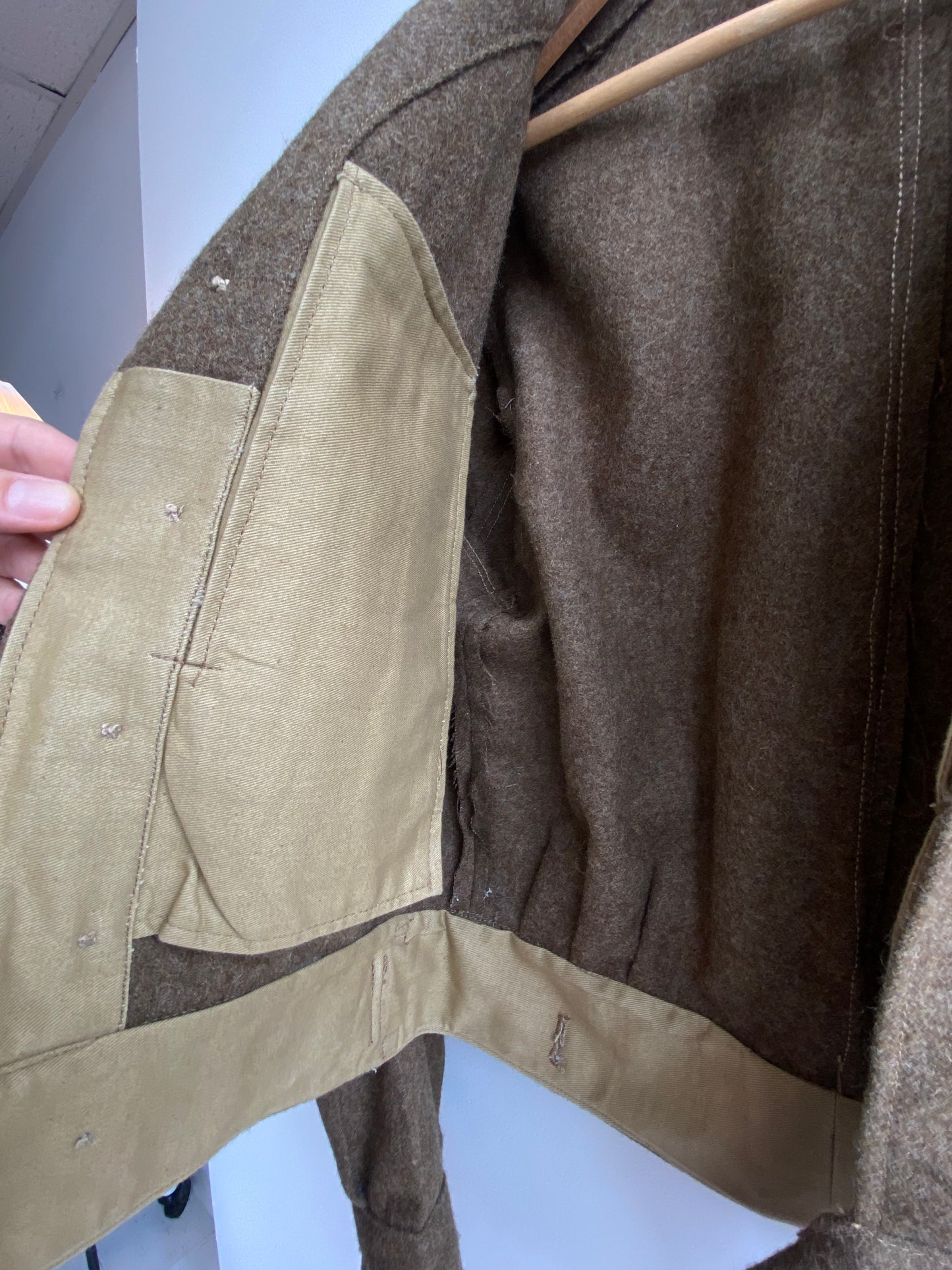 Vintage army green wool bomber jacket SS 1-2
