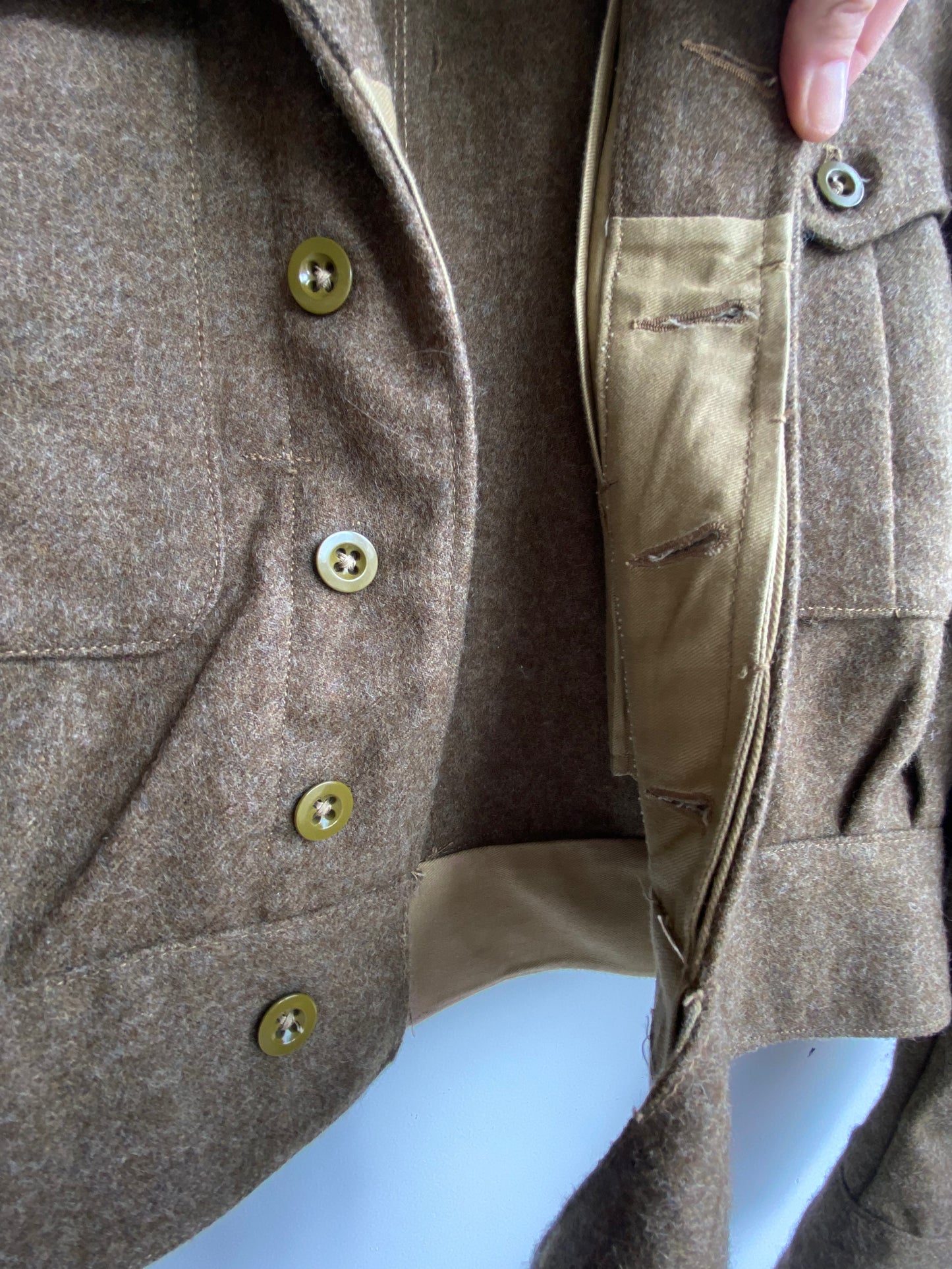 Vintage army green wool bomber jacket SS 1-2