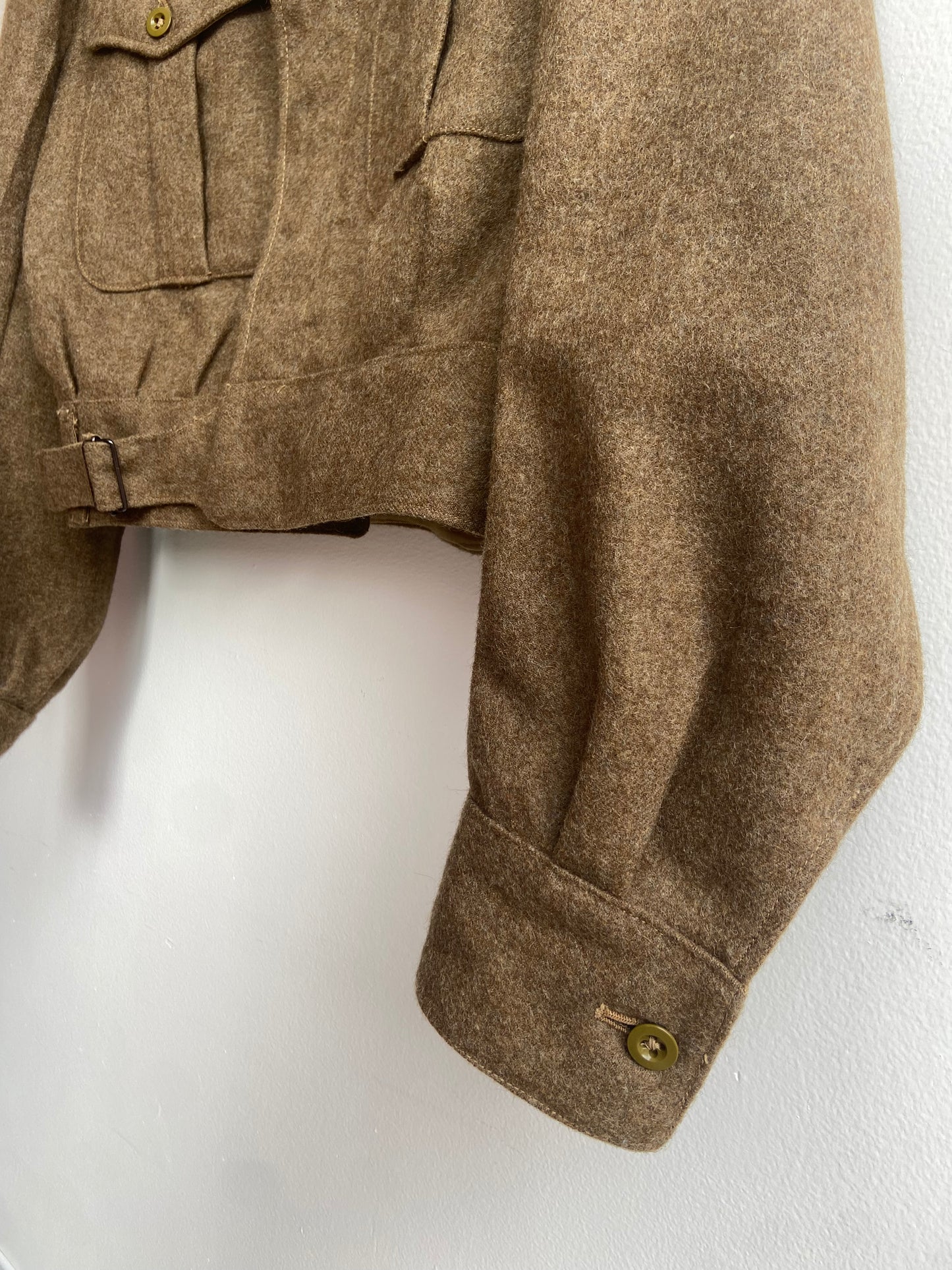 Vintage army green wool bomber jacket SS 1-2