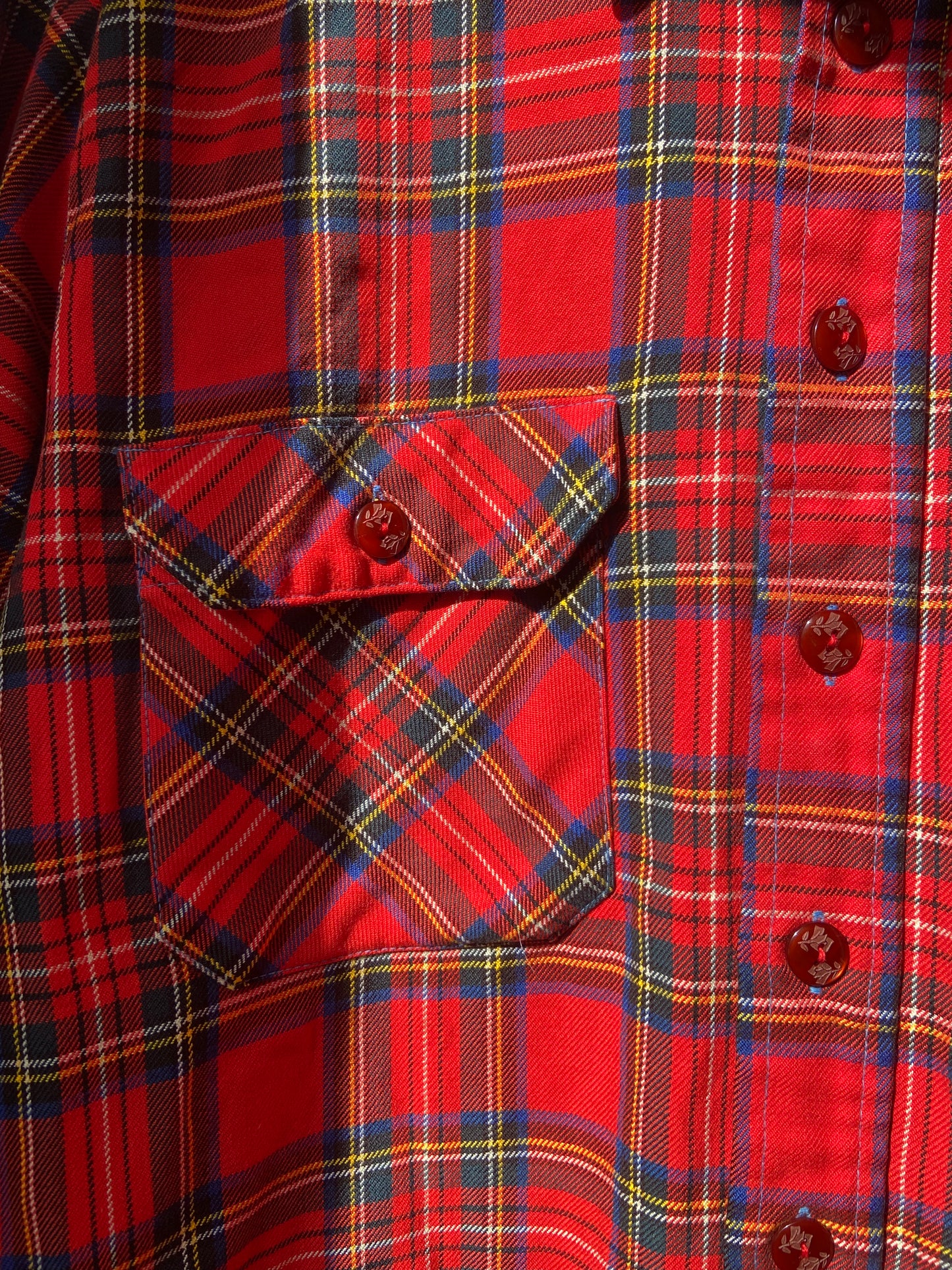 Vintage Sears field master plaid button up SS 1-2