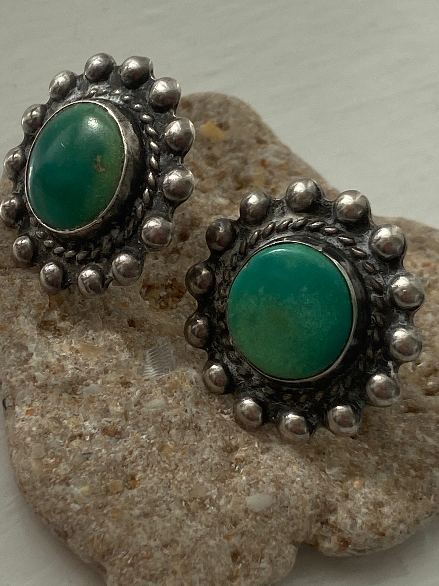 Green stone earrings