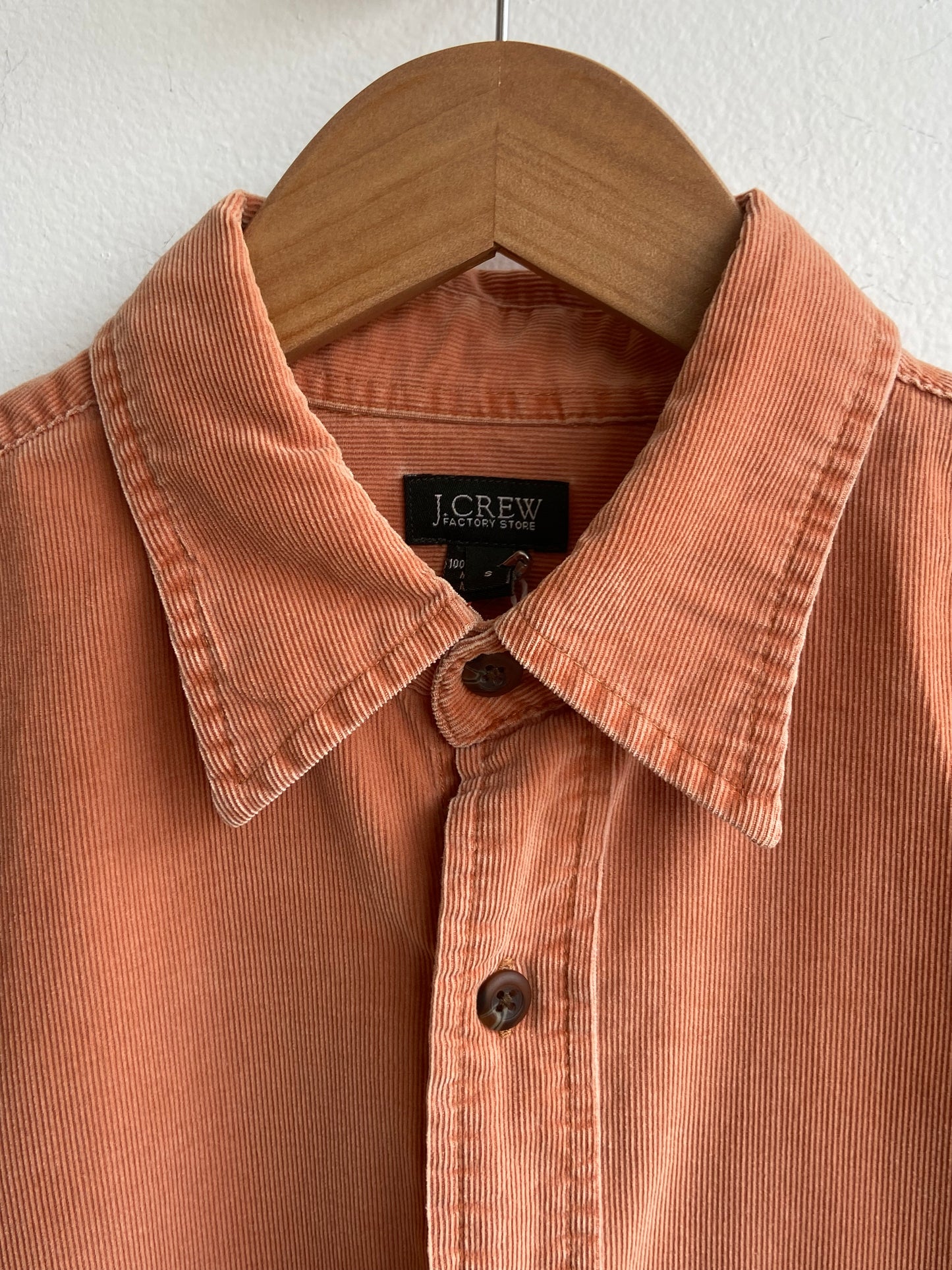 Soft orange corduroy button up SS 1-2