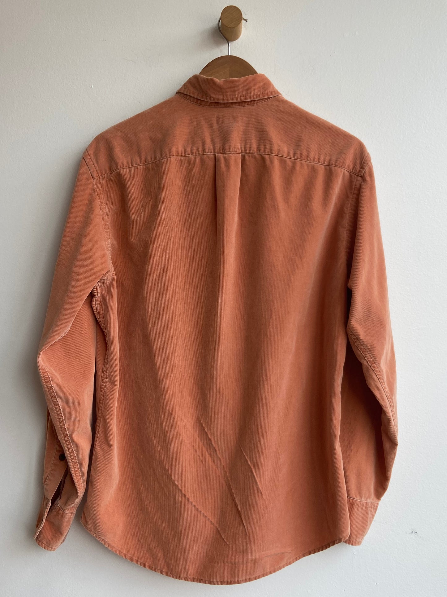 Soft orange corduroy button up SS 1-2