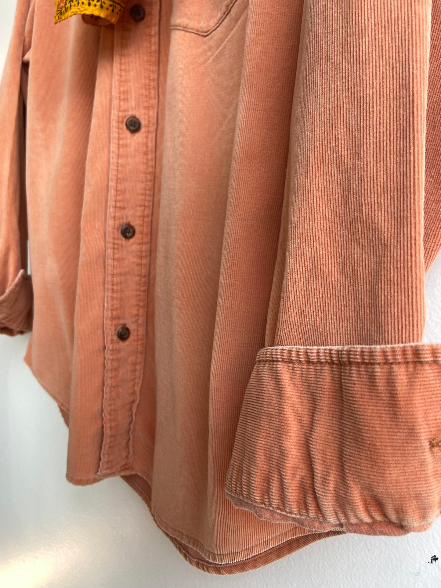 Soft orange corduroy button up SS 1-2