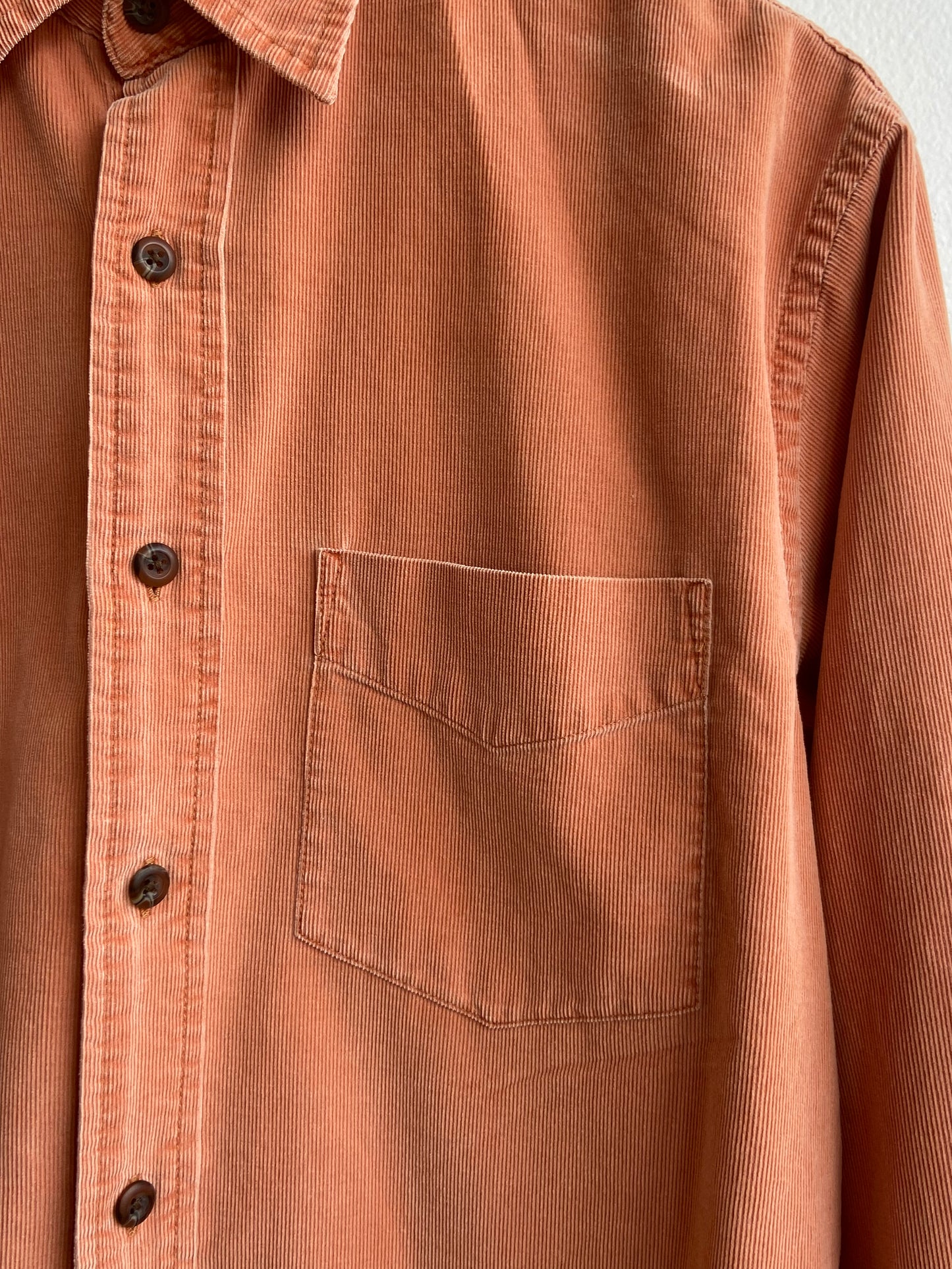 Soft orange corduroy button up SS 1-2