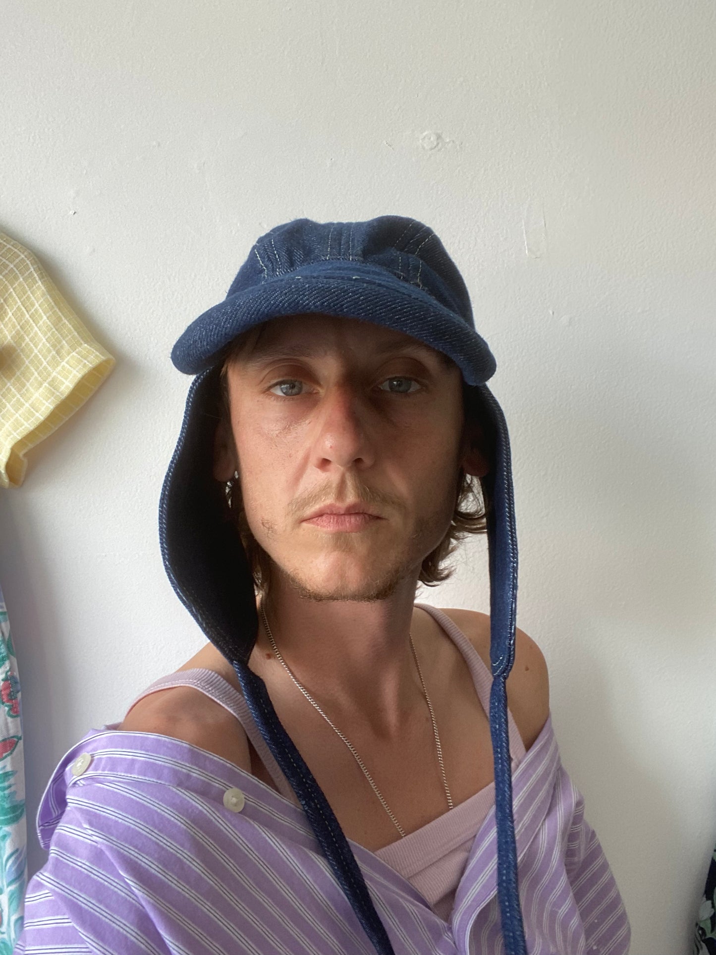 Marked down from $135: Denim camp cap