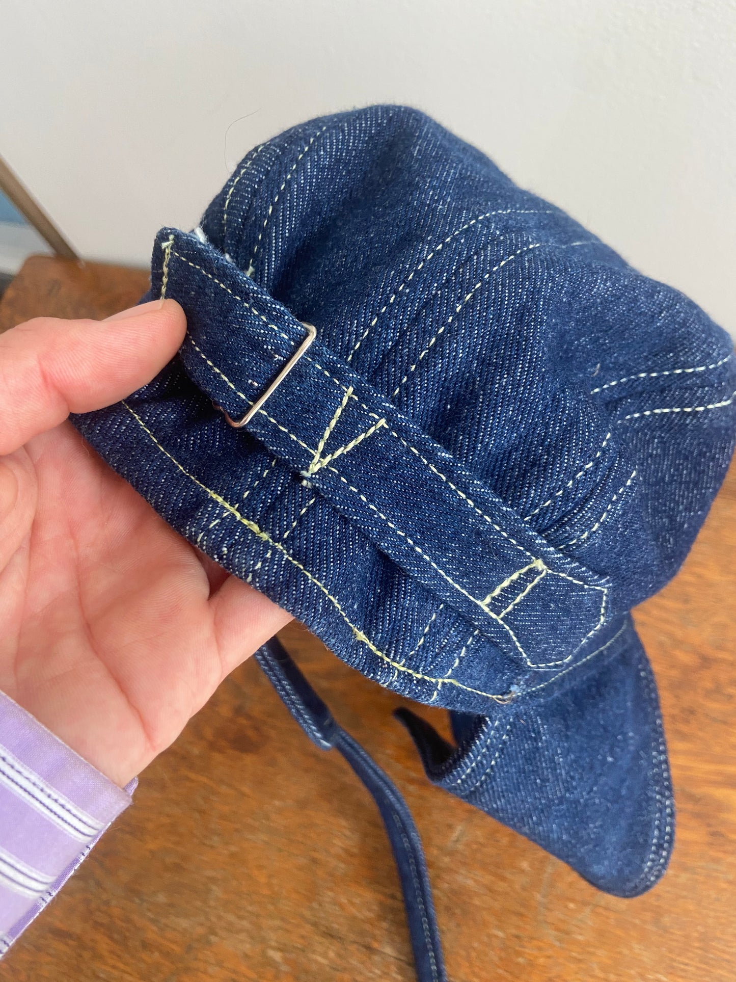 Marked down from $135: Denim camp cap