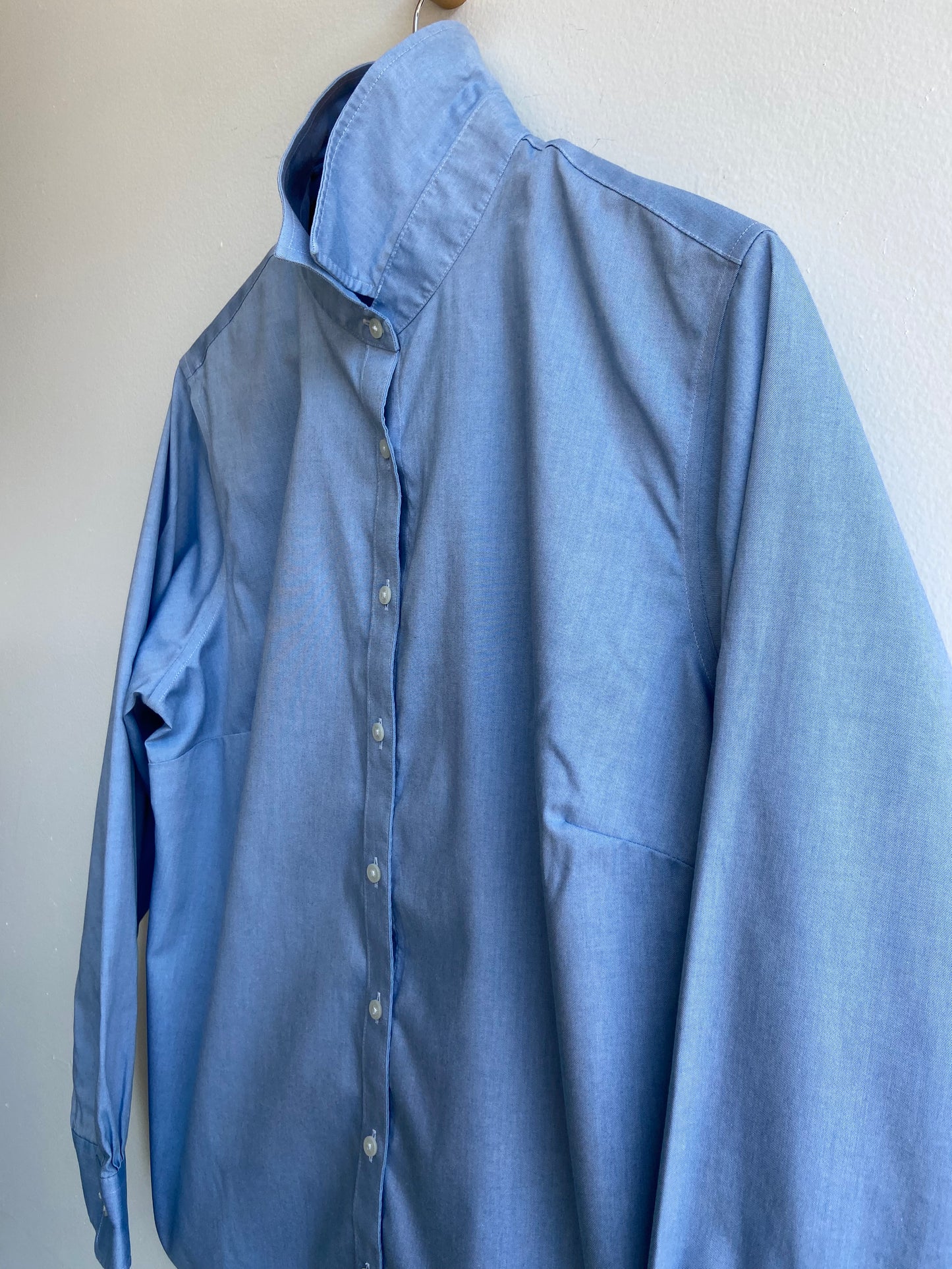 Blue cotton button-up SS 2
