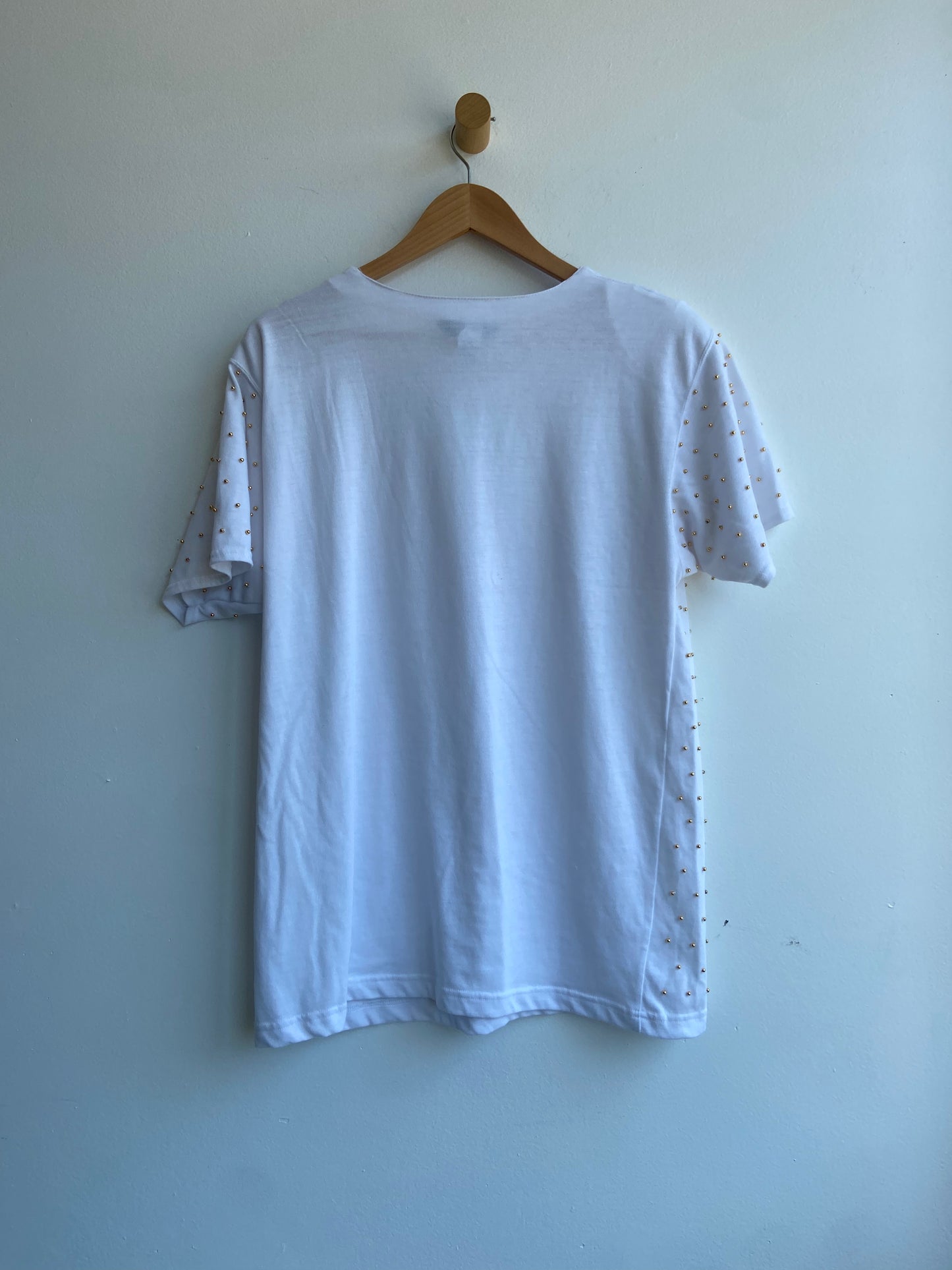Gold bead white t-shirt SS 3