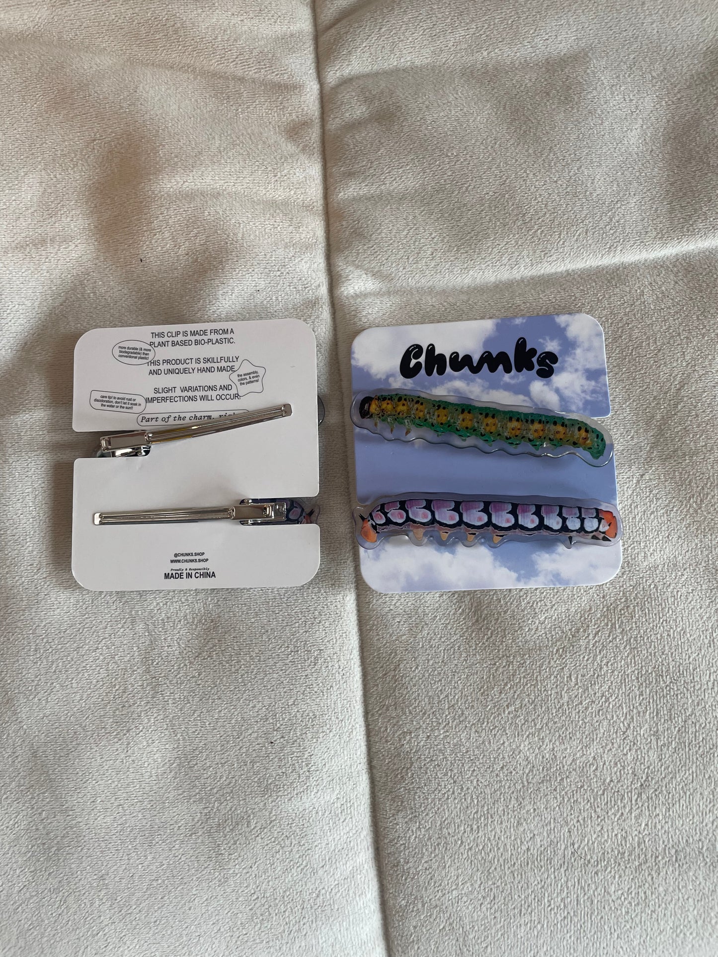 Chunks caterpillar hair clips