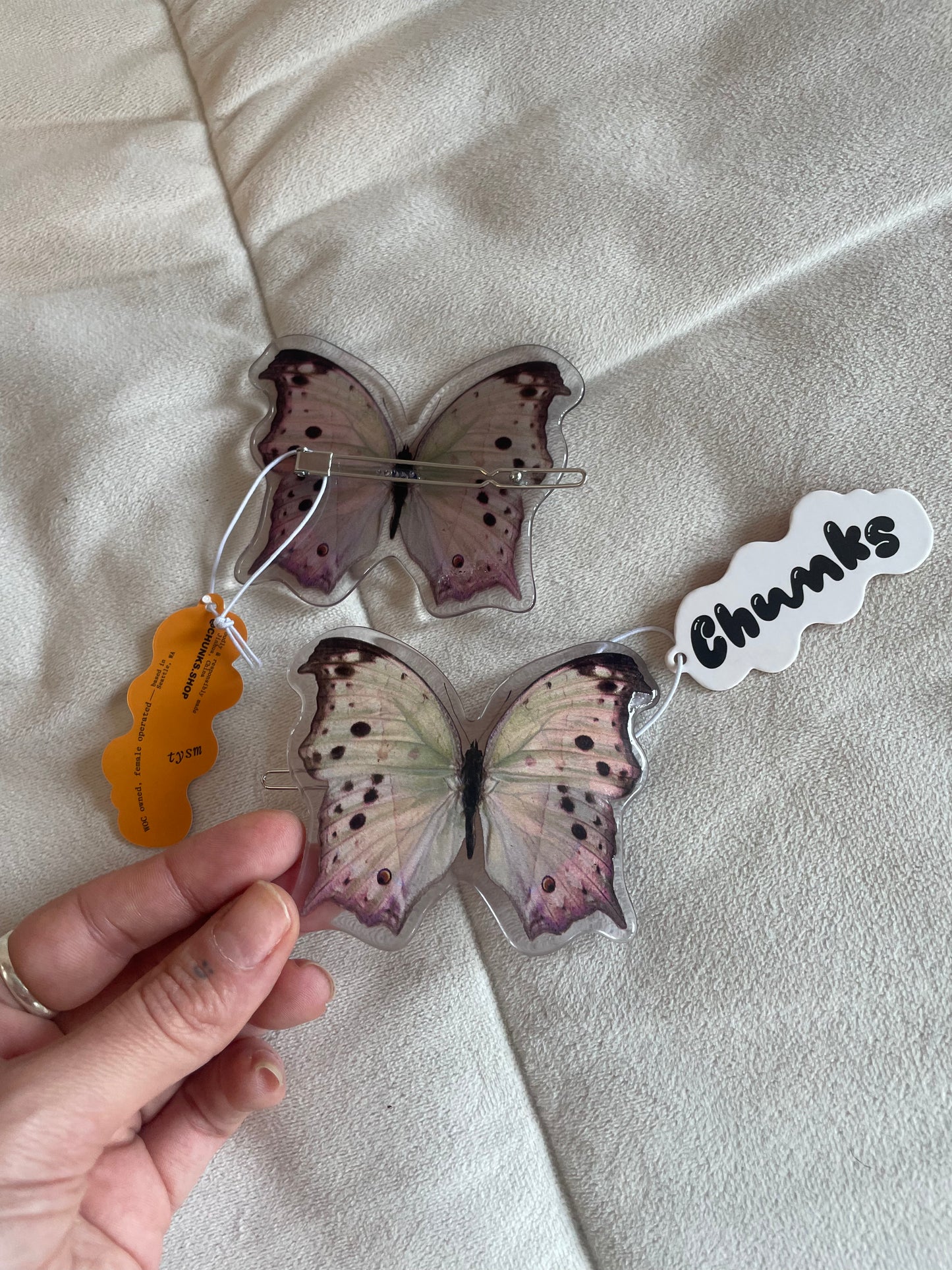 Chunks butterfly brooch