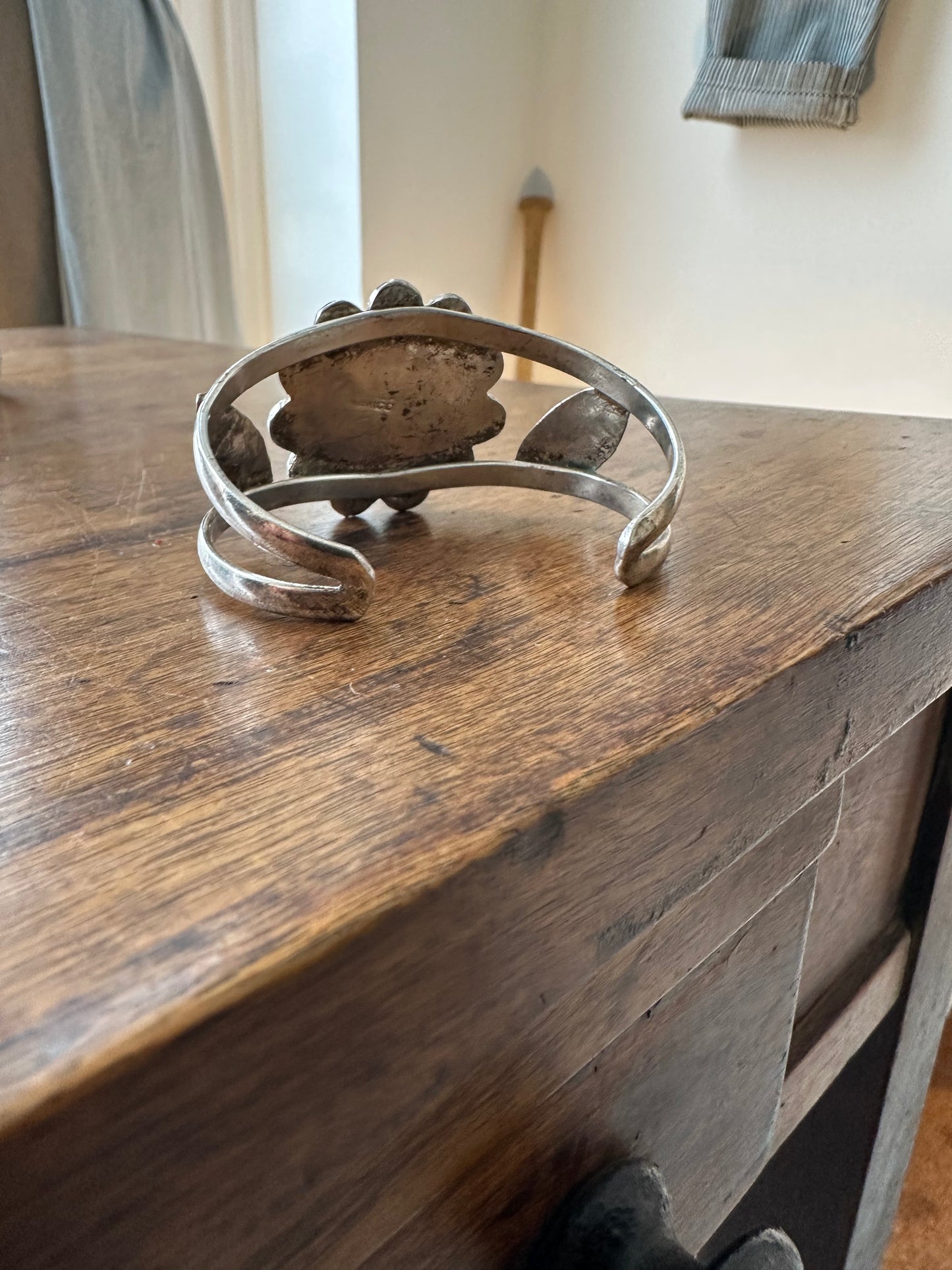 Sterling silver and mother of pearl cuff