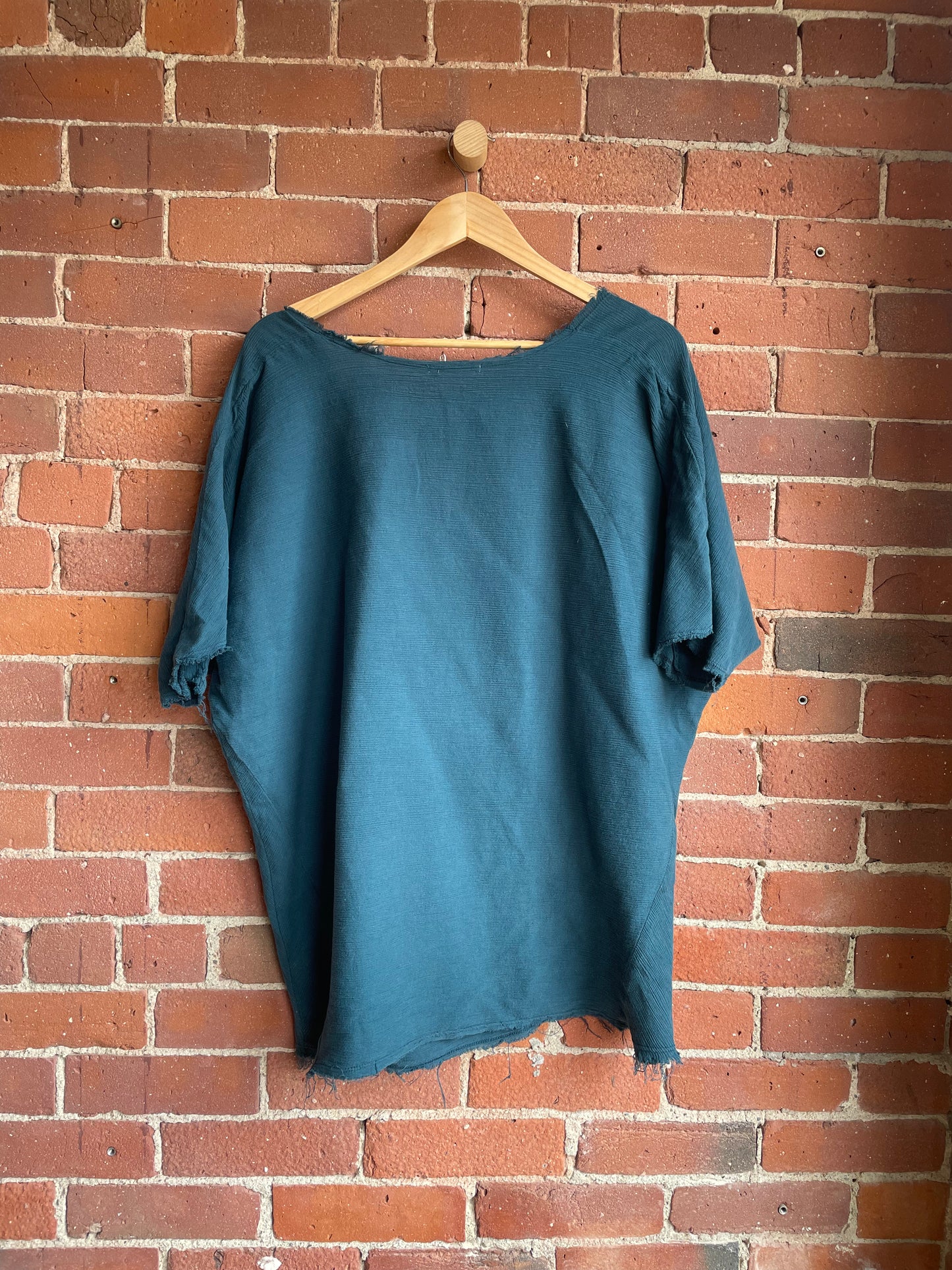 Black Crane Teal Gauze Tunic SS1-3