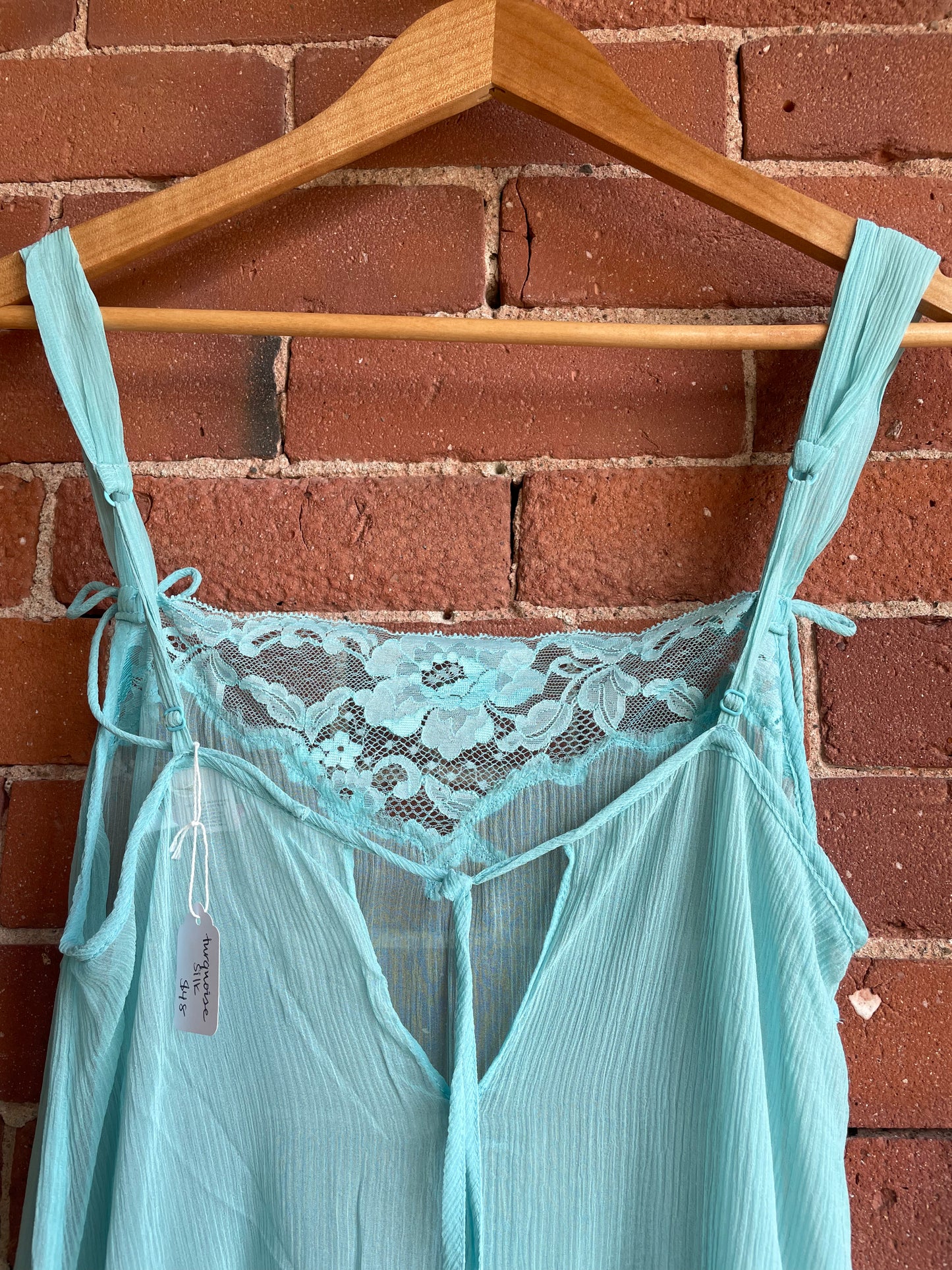 Turquoise Silk Slip SS1-2