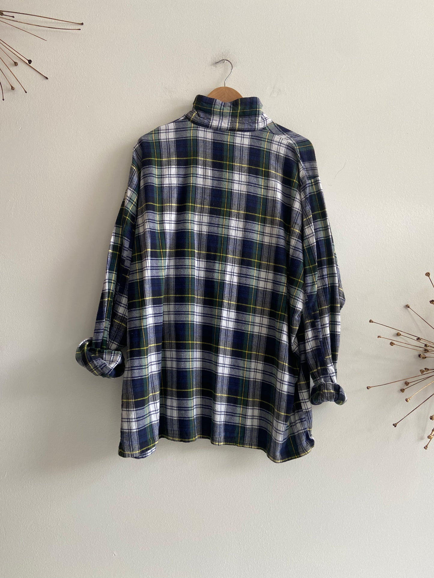 Blue and greens plaid flannel SS 3 (Now $21)