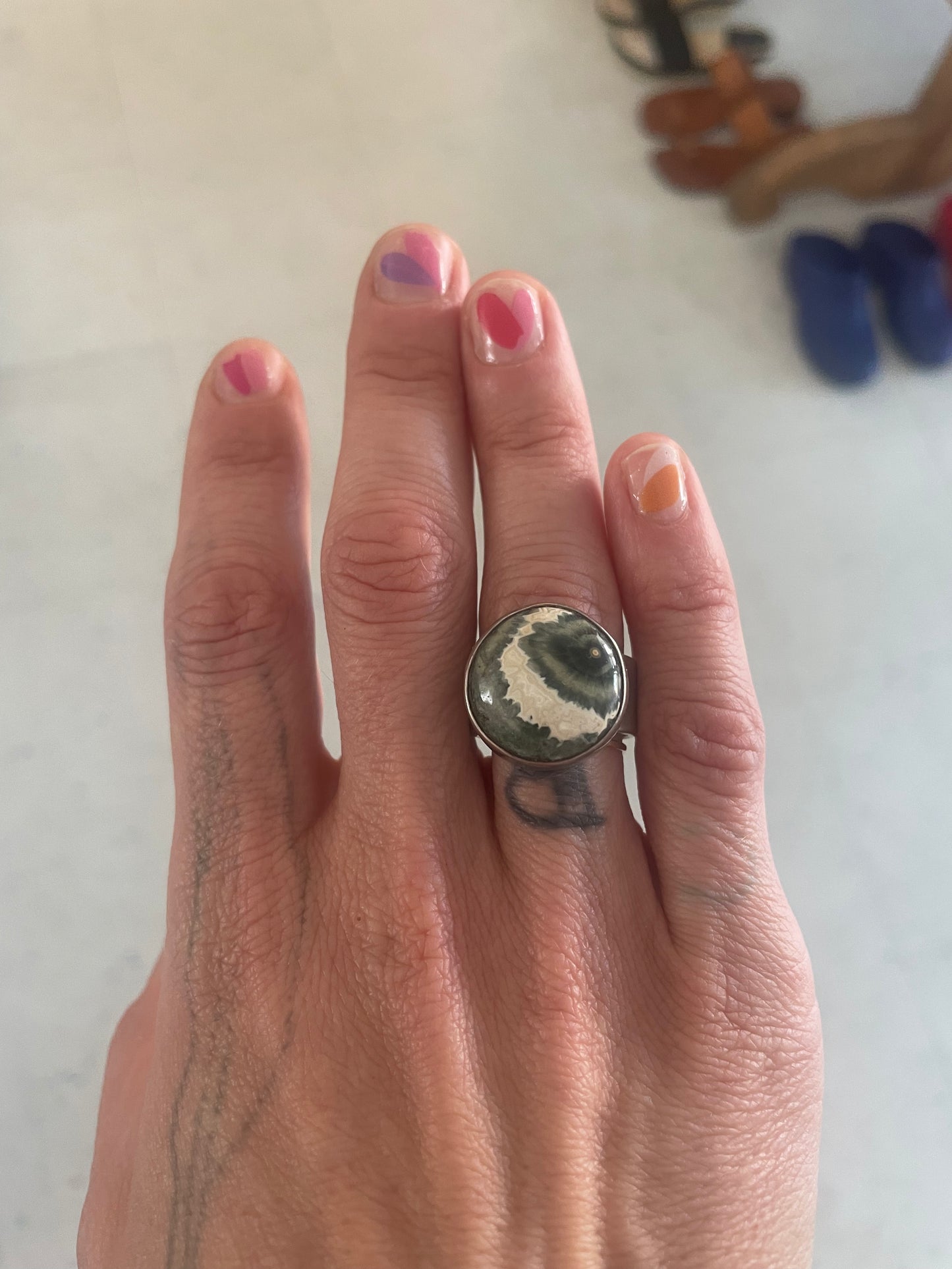 Cat-Stone and Silver Ring