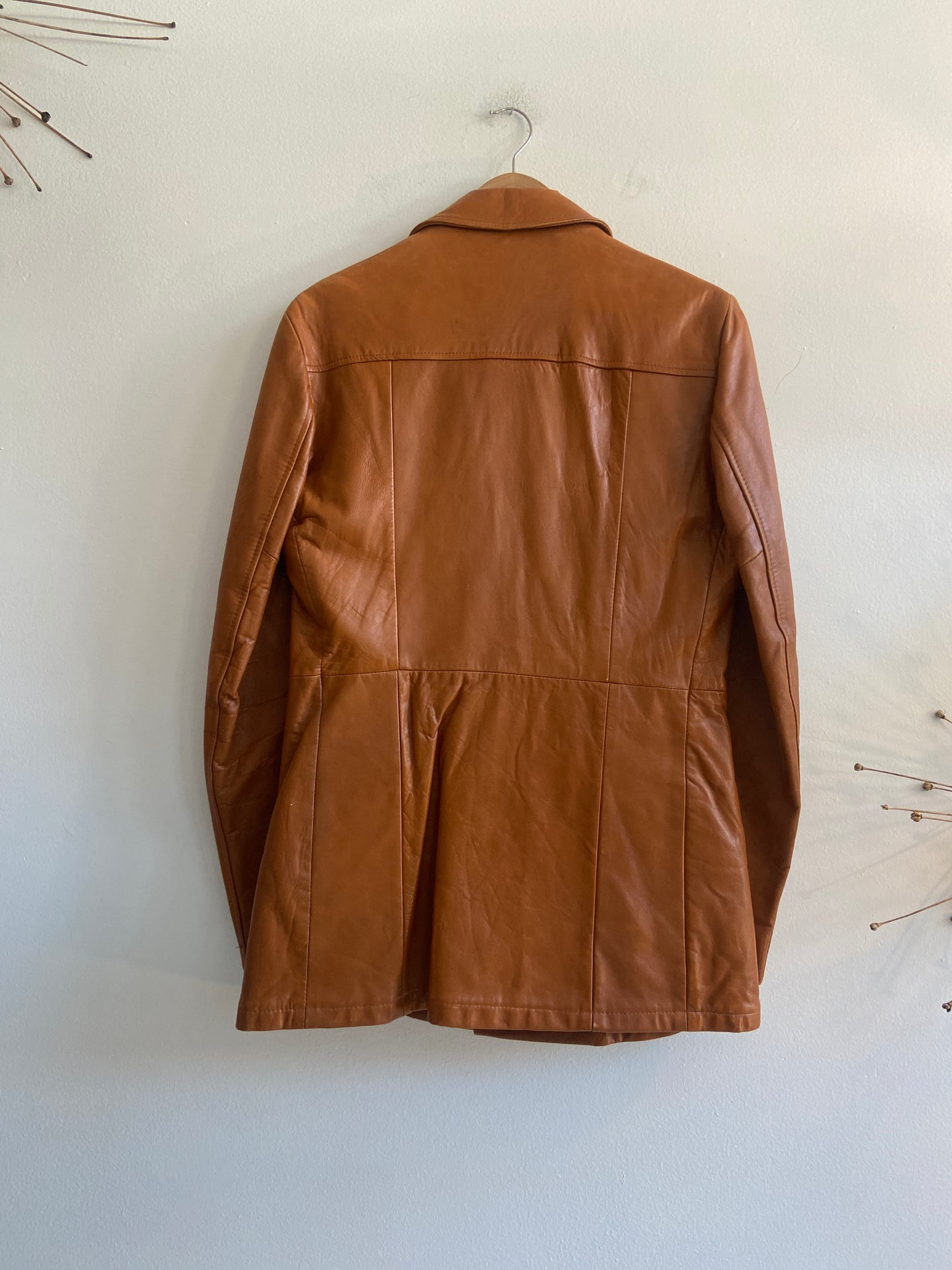 Vintage warm brown leather jacket SS 2 (Now $47)