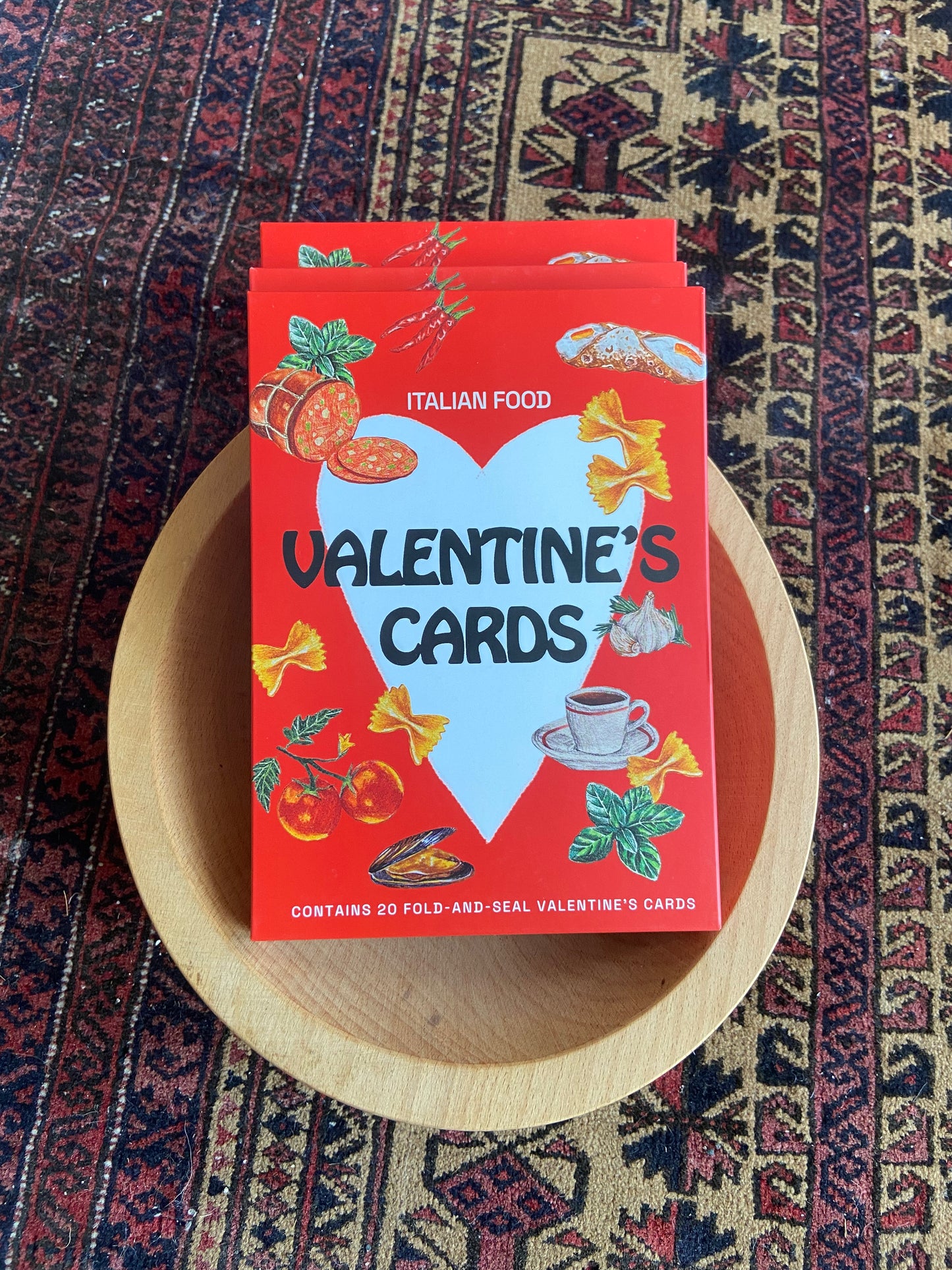 Valentine's day Italian foods card pack