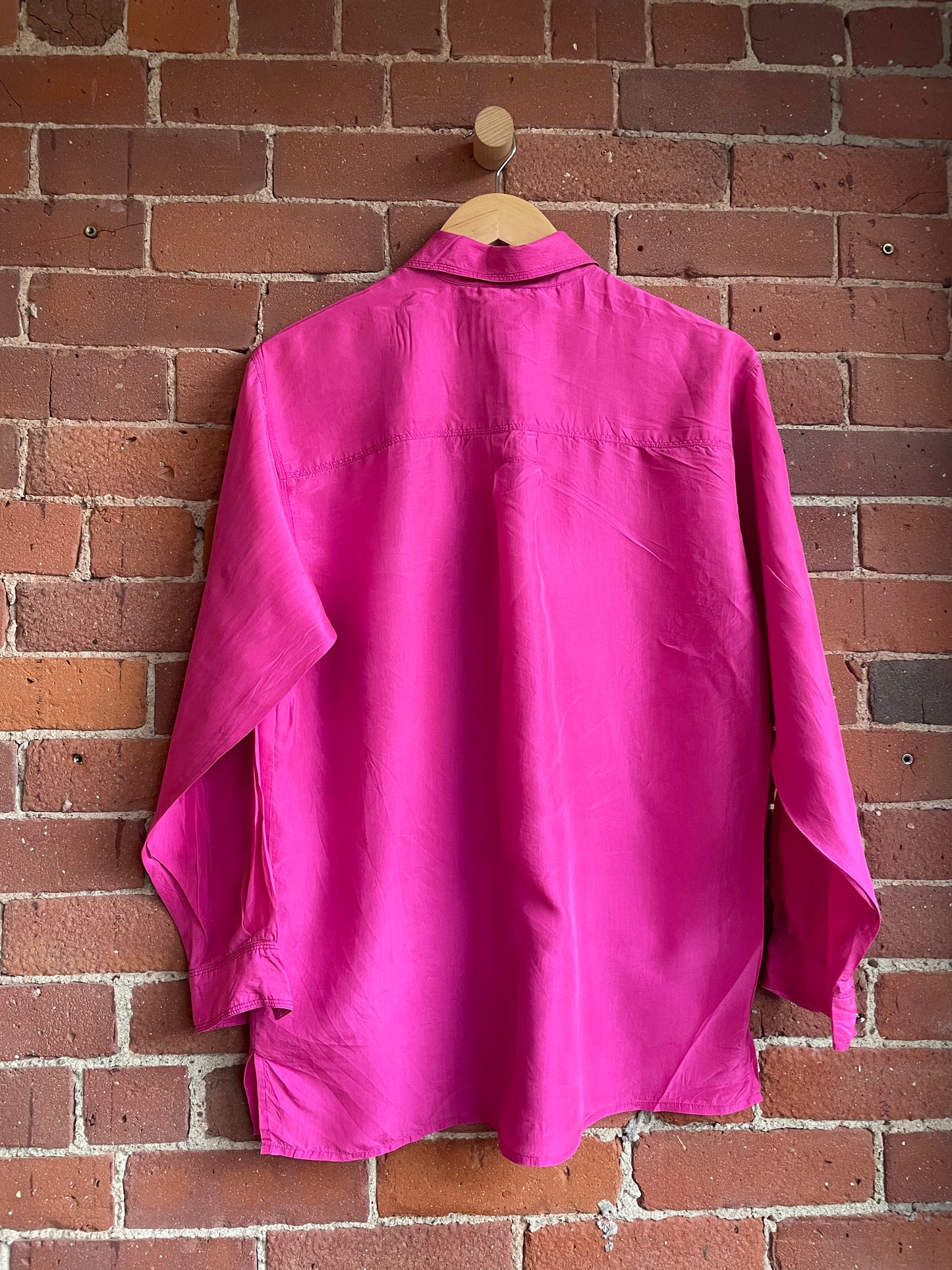 "Tess" 100% Silk Silver Button Long Sleeve SS2