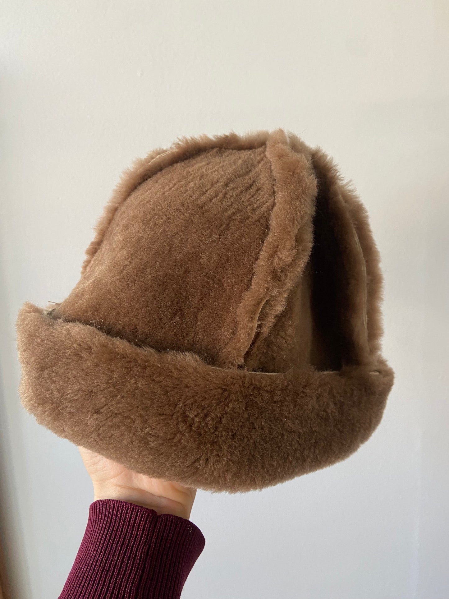 Handmade shearling hat #4