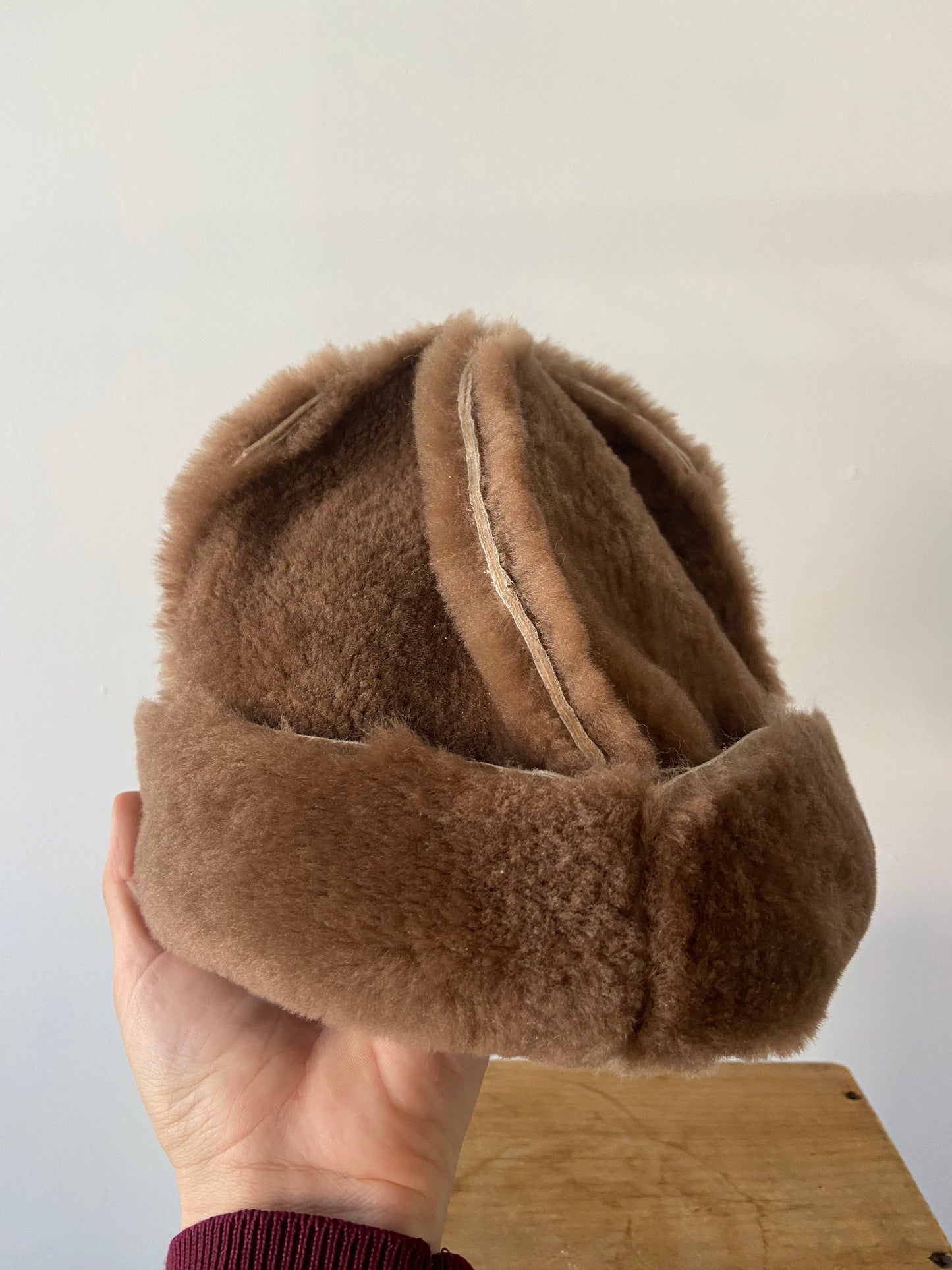 Handmade shearling hat #4