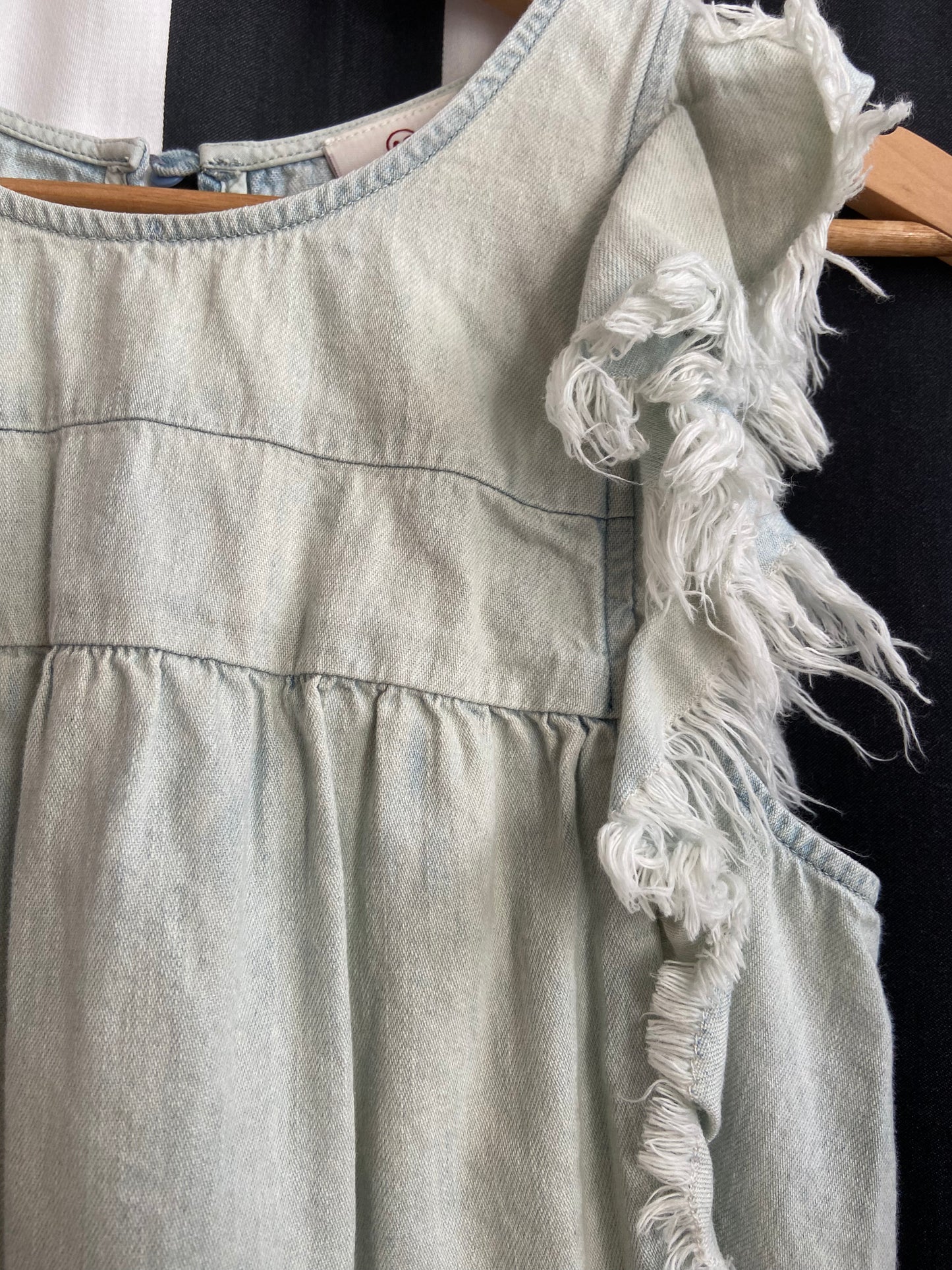 Little. Ones denim fringe jumper size 6/7